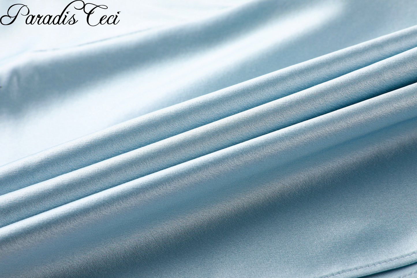 'Lily' low-rise silk midi skirt - iced blue