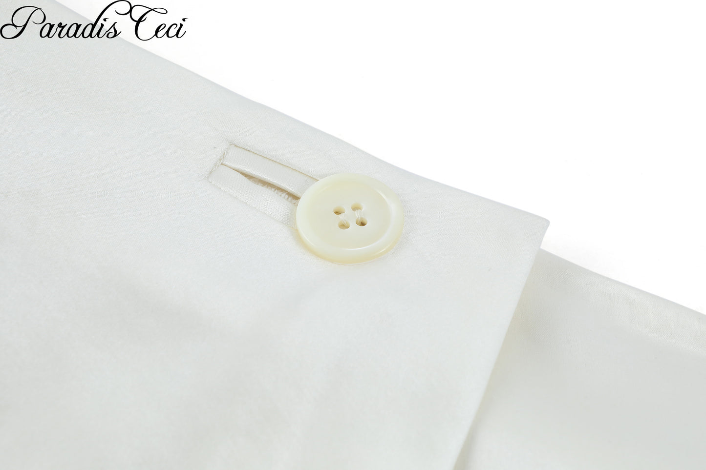 'Jane' silk wool satin mini skirt with inner pants - ivory