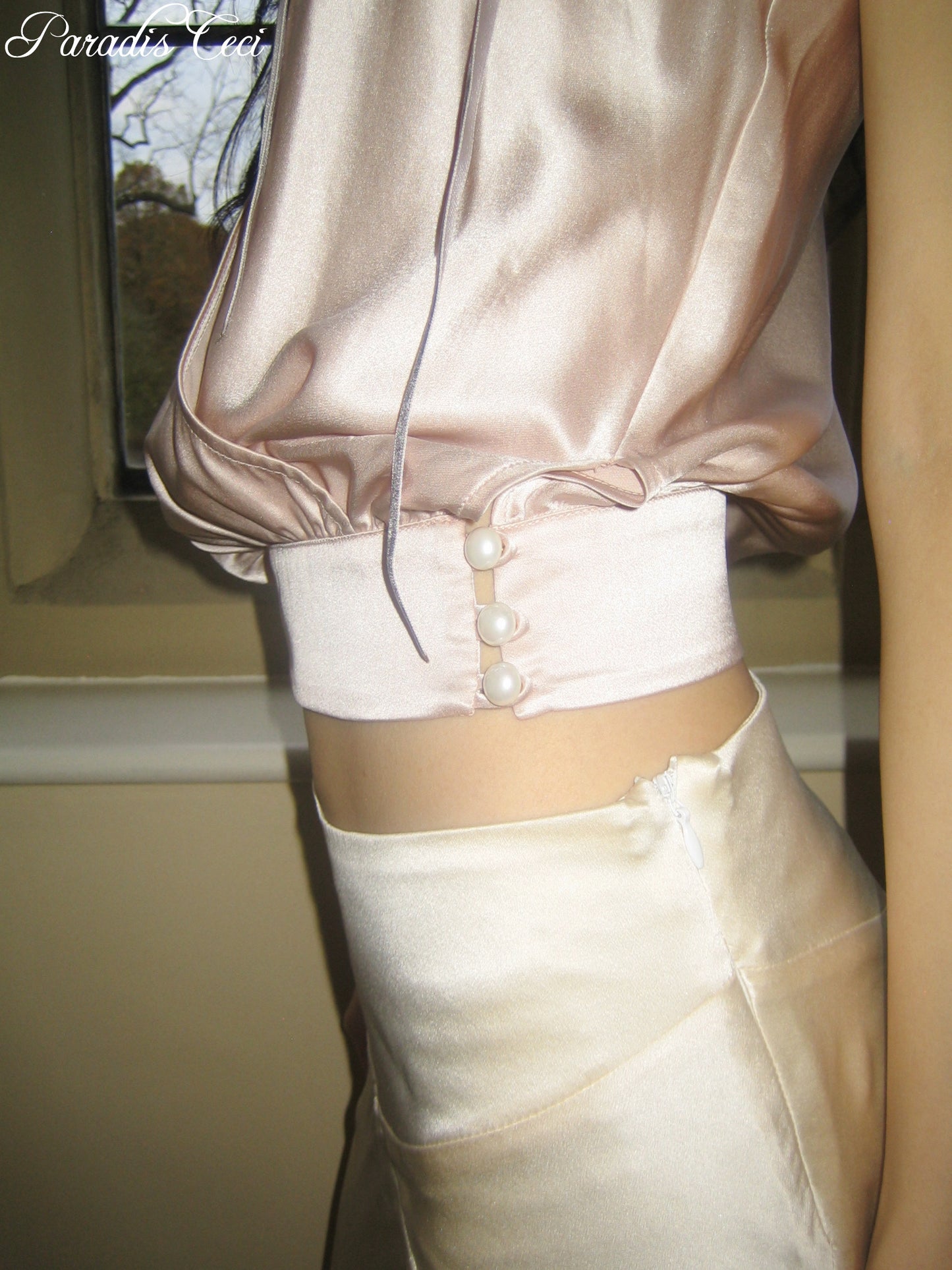 'Grace' silk v-neck surplice top