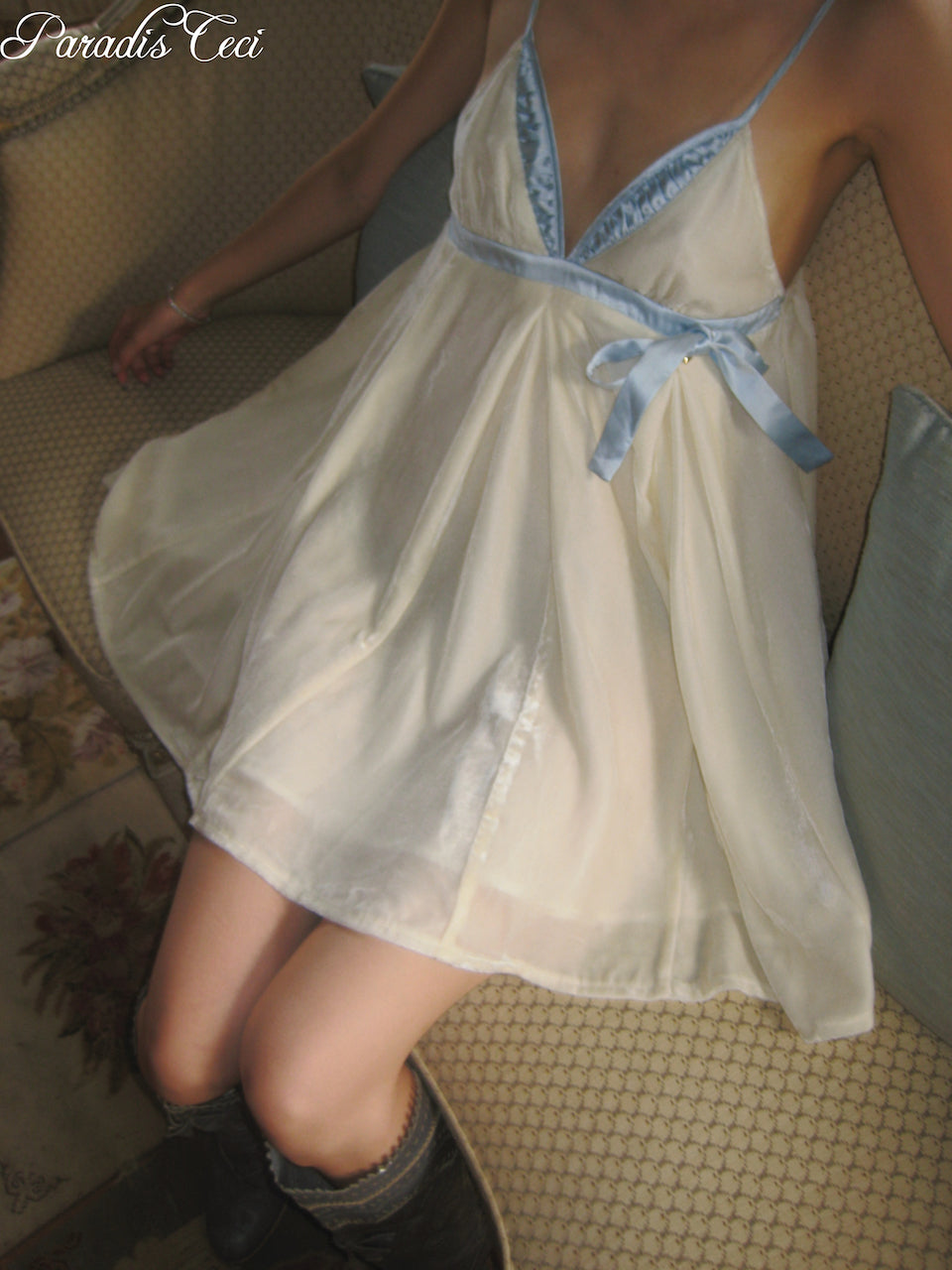 'Iris' silk velvet dress