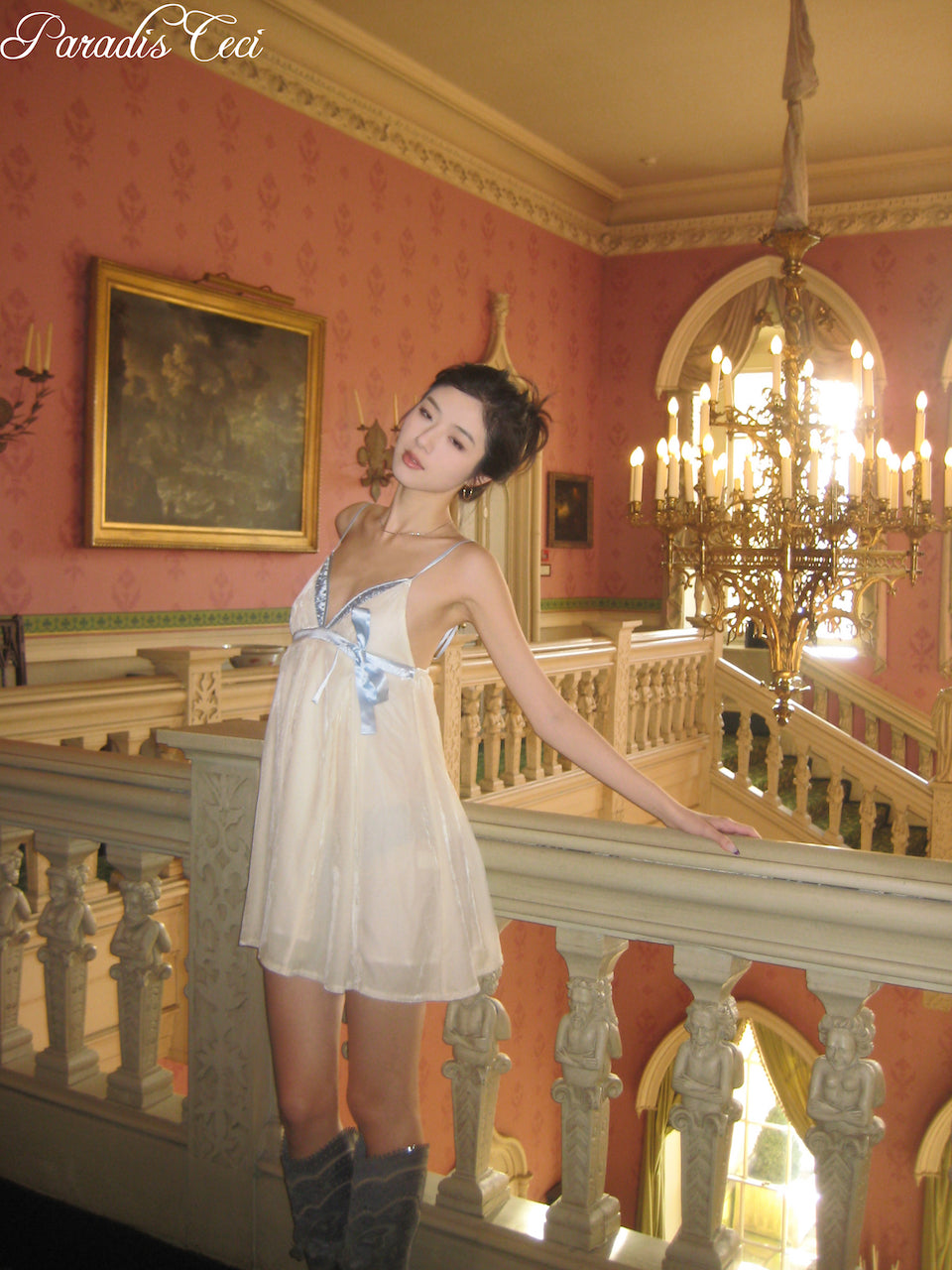 'Iris' silk velvet dress