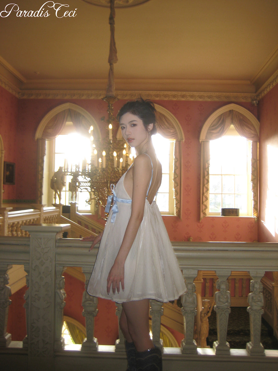'Iris' silk velvet dress