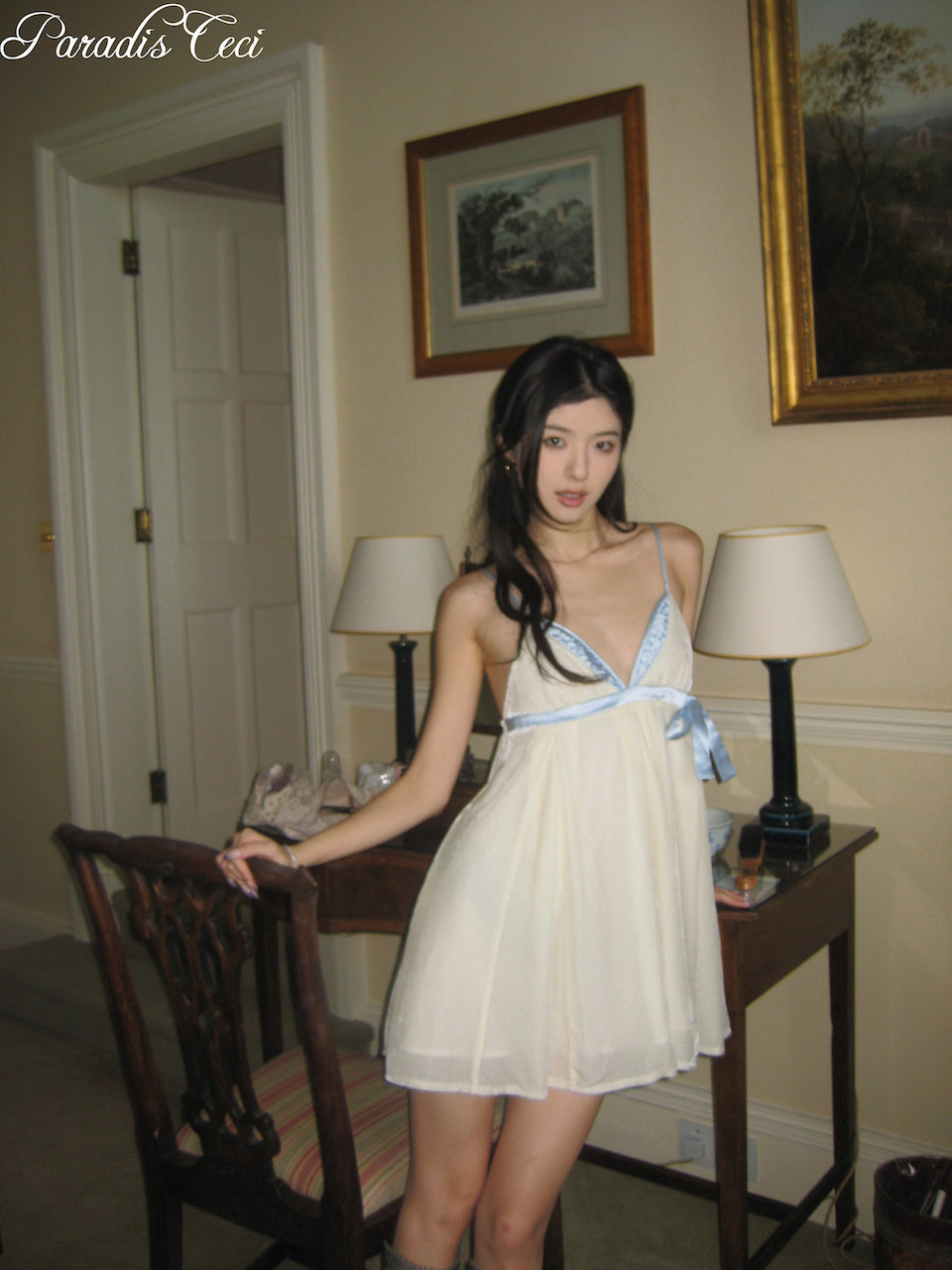'Iris' silk velvet dress
