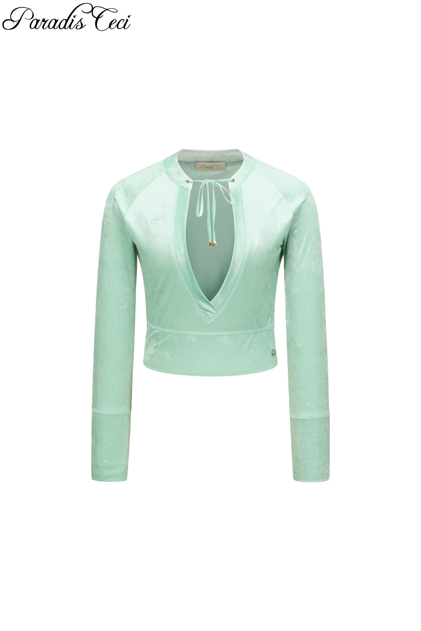 'Poppy' velvet top - mint