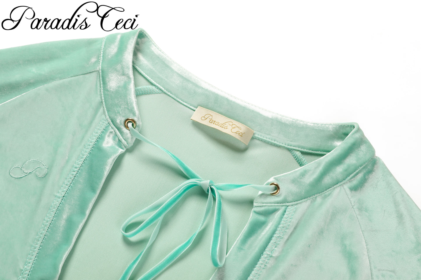 'Poppy' velvet top - mint