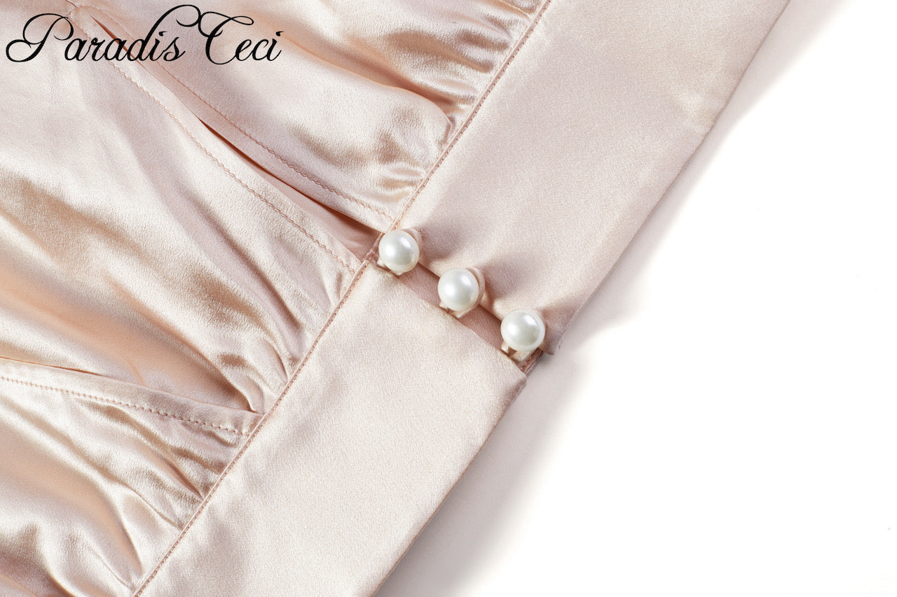 'Grace' silk v-neck surplice top