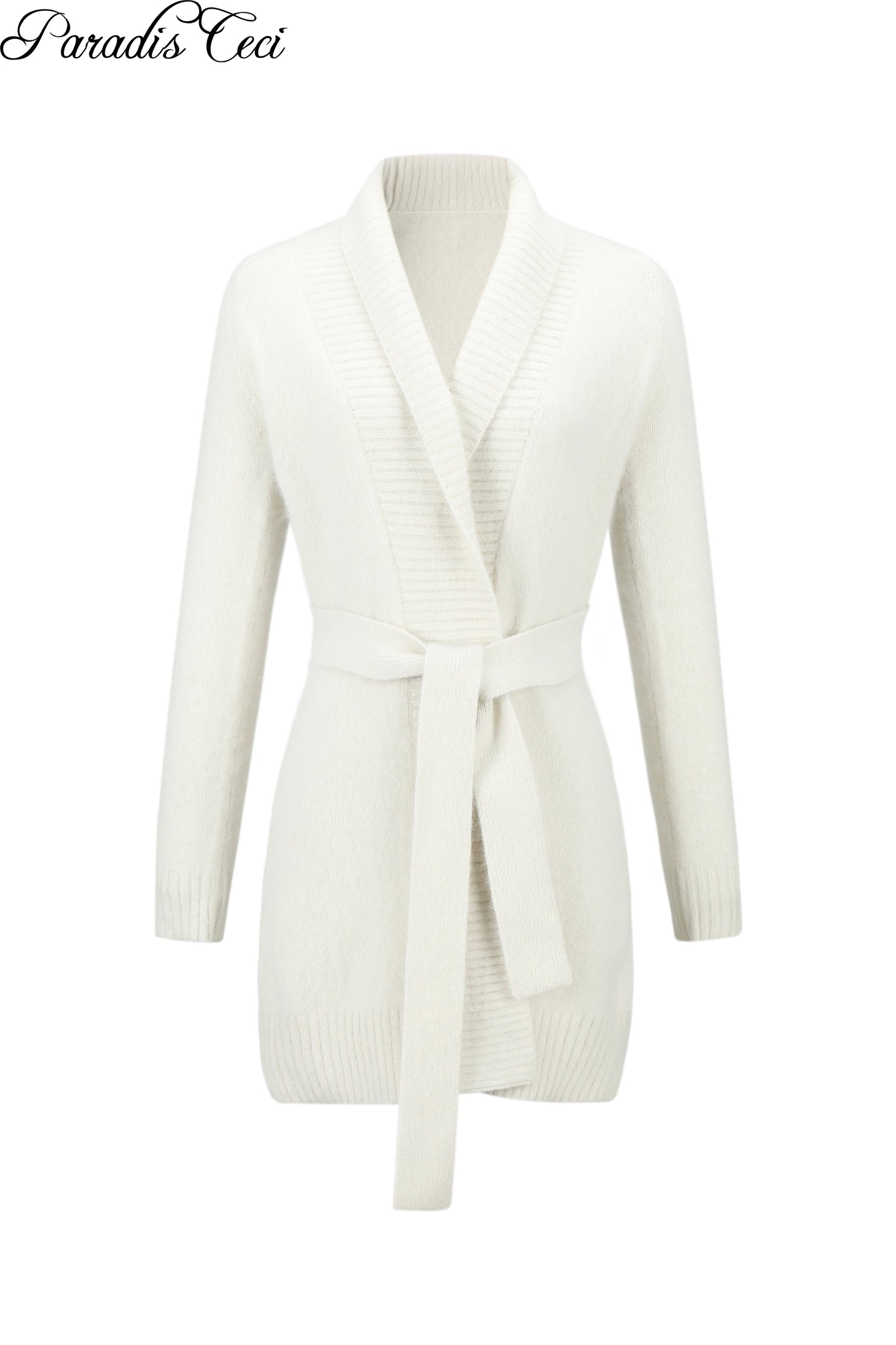 'Ivy' wrap midi cardigan - snow white