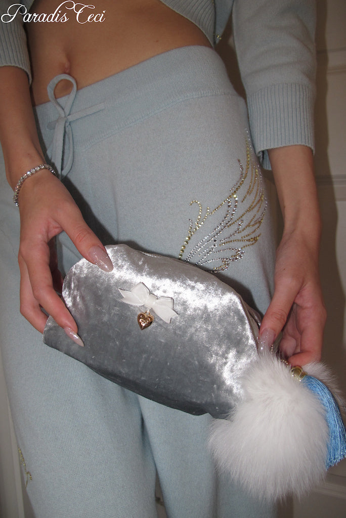'Ron Ron' pouch - platinum blue - small