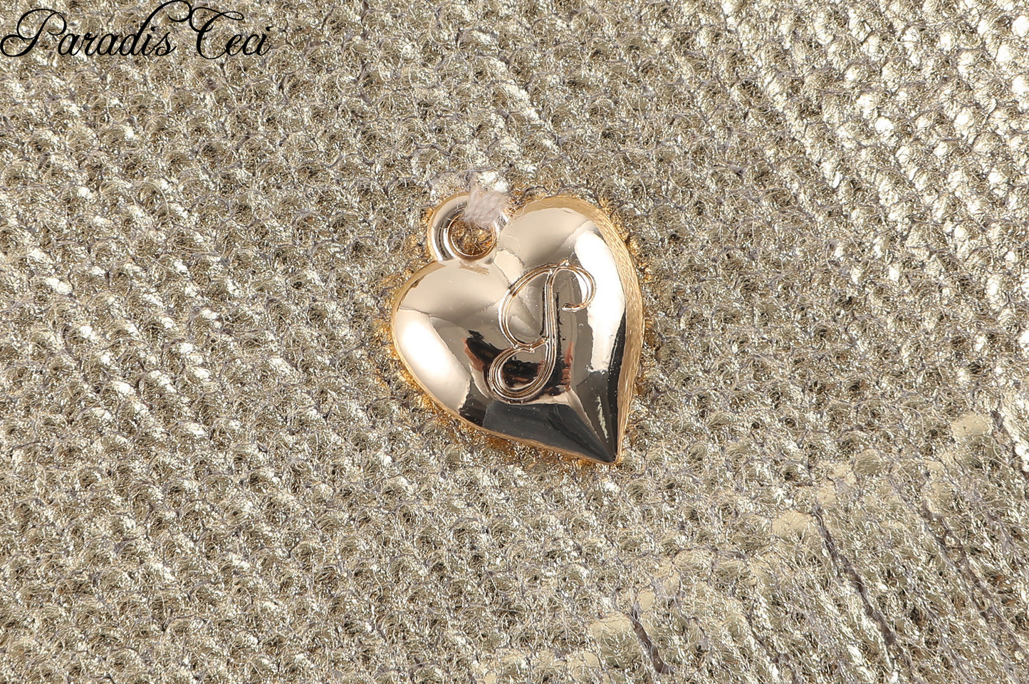 'Serena' gold stamping off-shoulder wool knit top