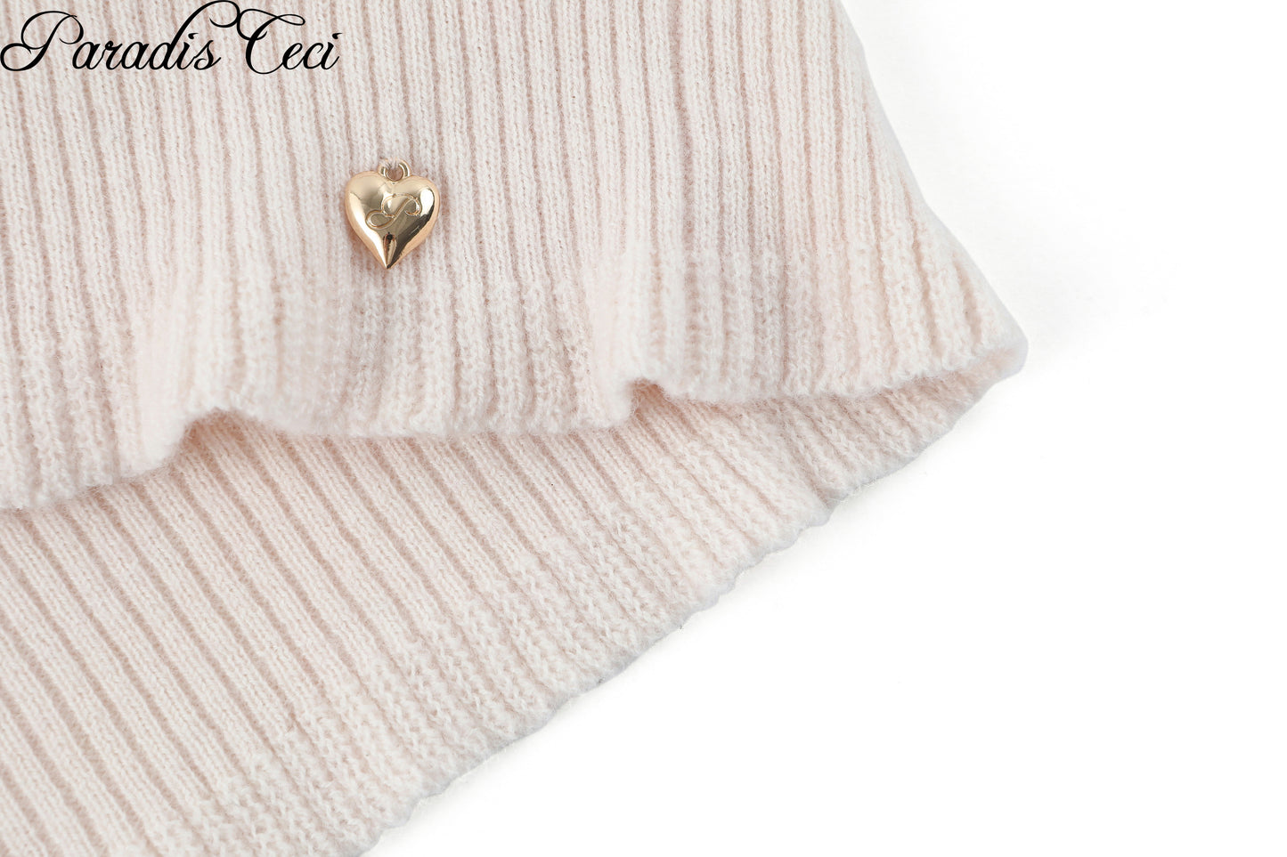 'SWAN' knit top with double ribbons - baby pink