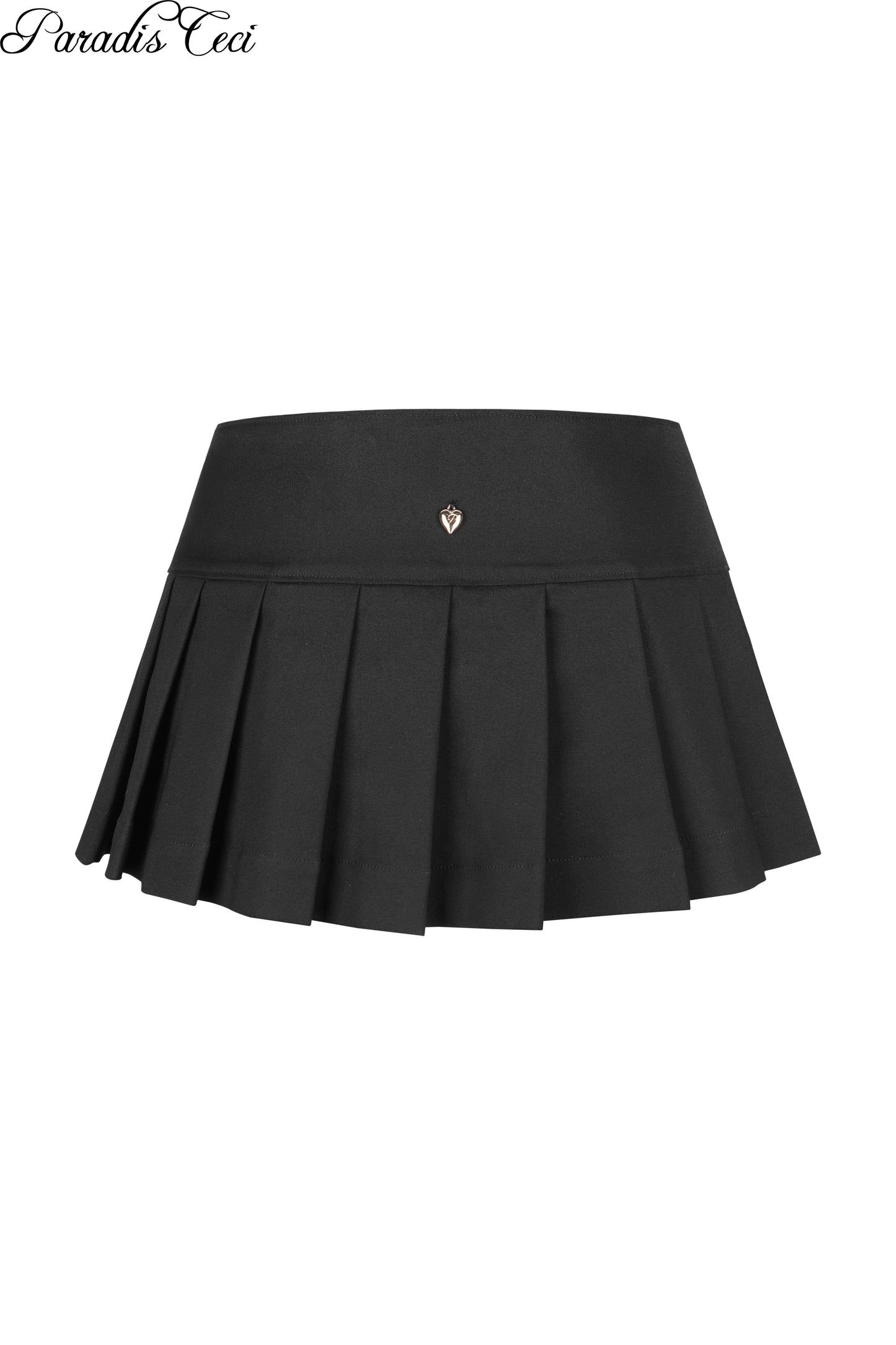 'Momisa' pleated mini skirt with inner pants - black
