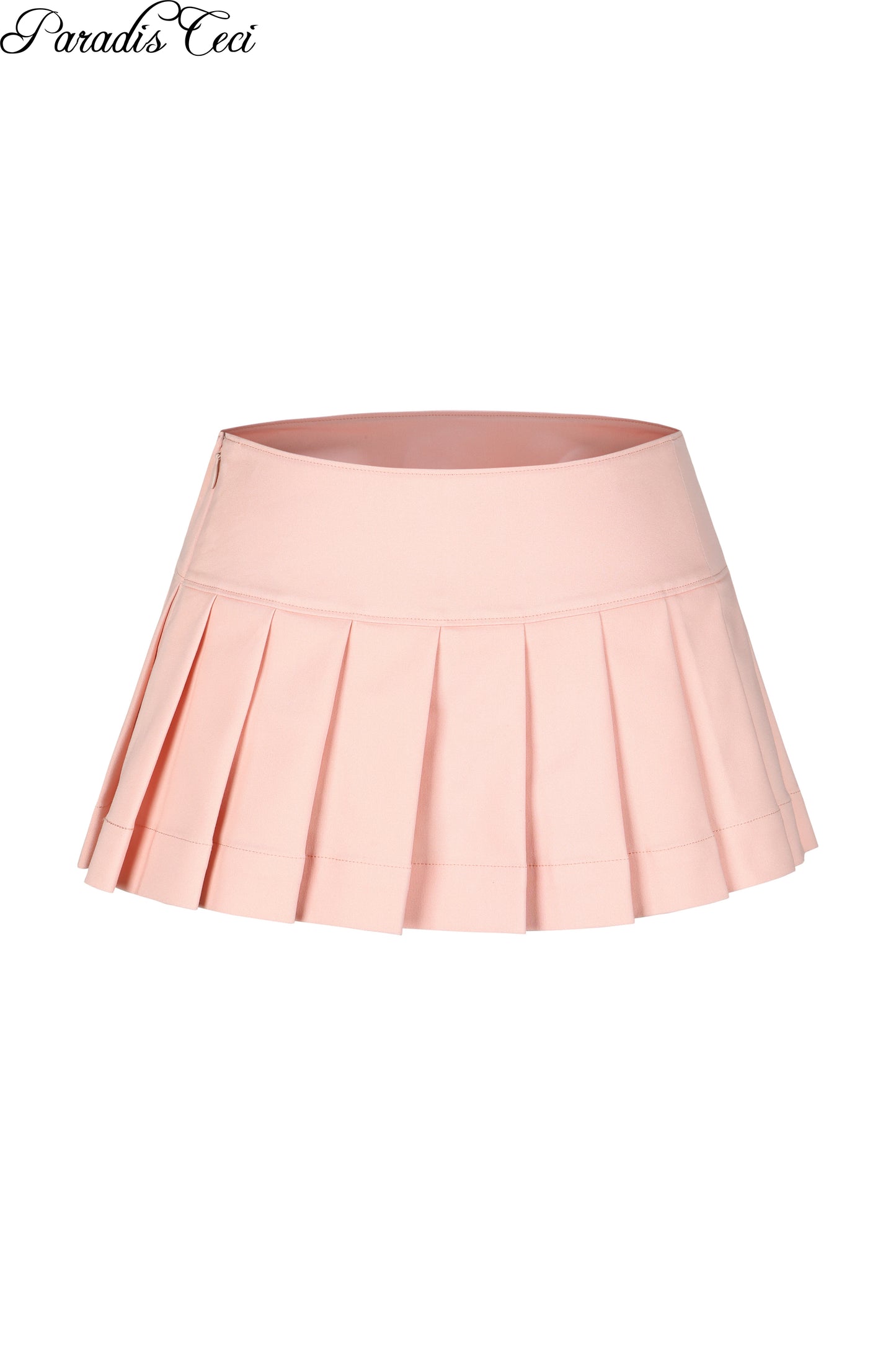 'Momisa' pleated mini skirt with inner pants - pink