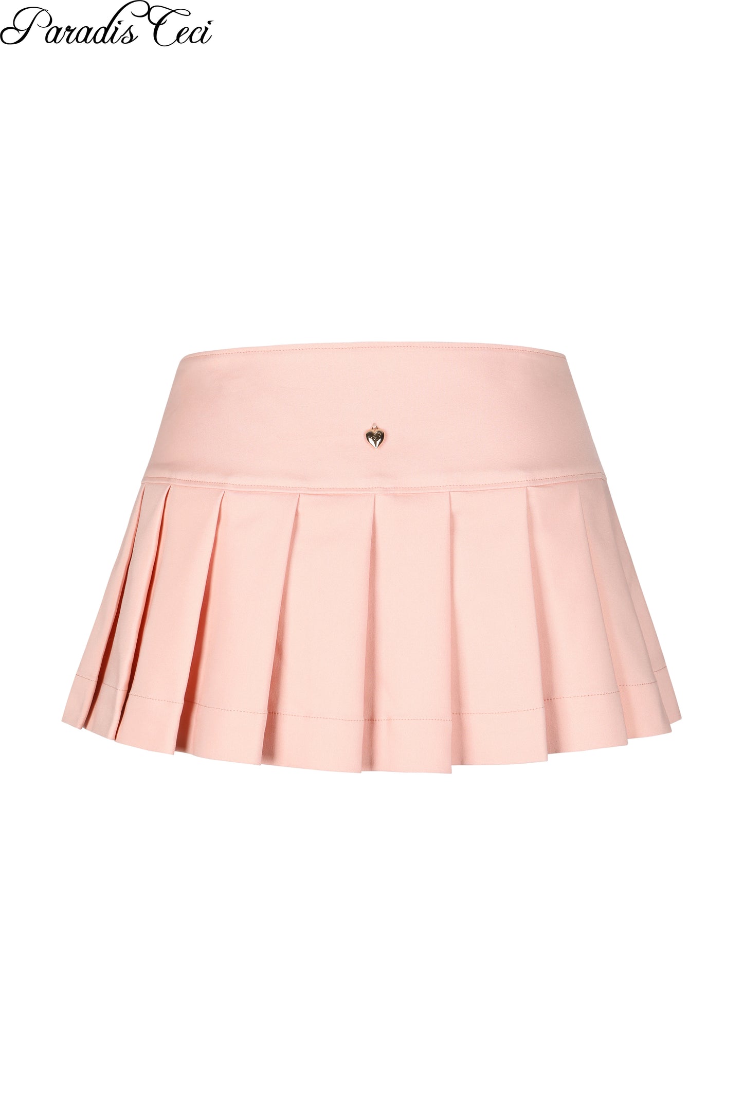 'Momisa' pleated mini skirt with inner pants - pink