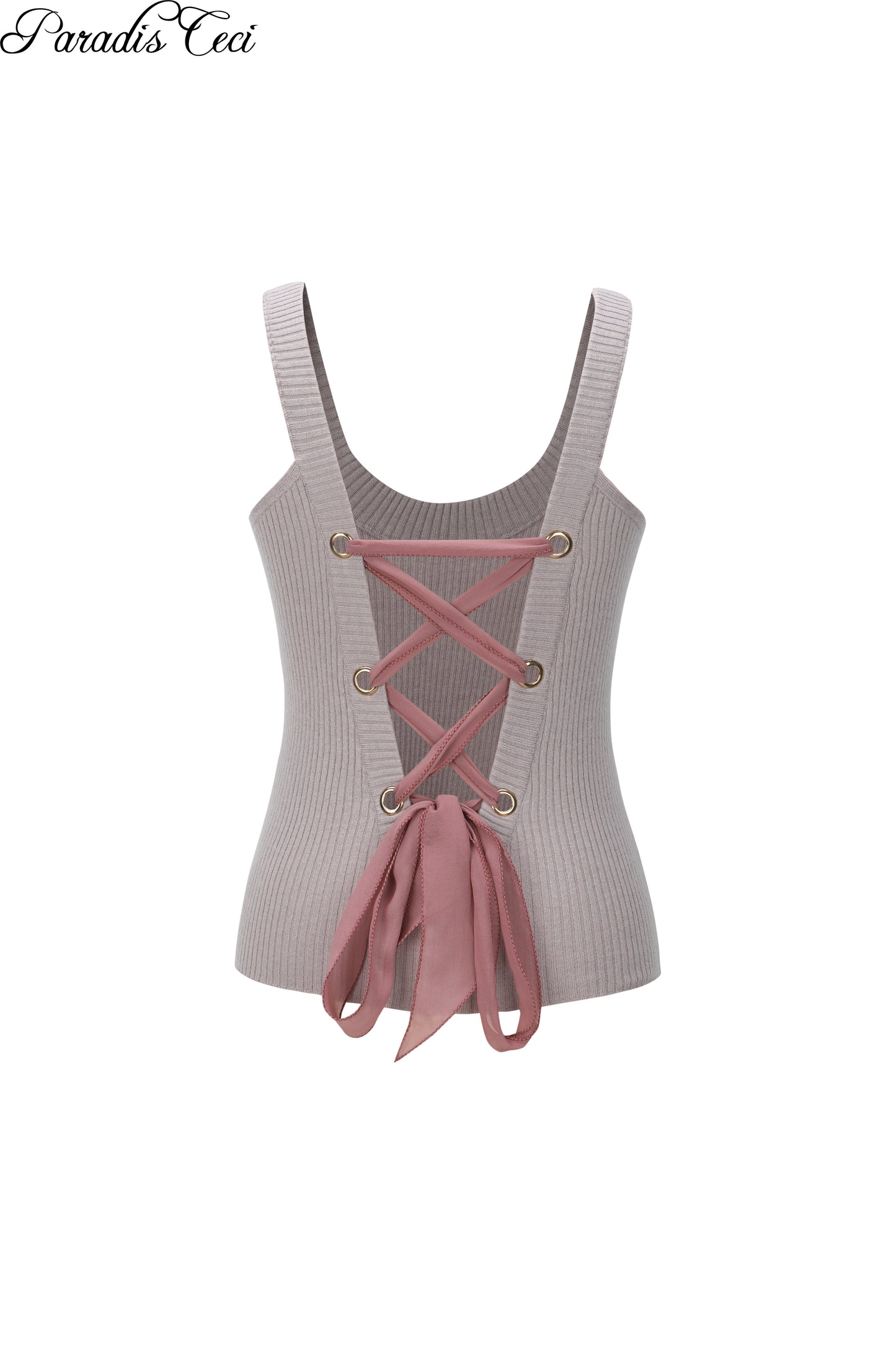 'Tulip' lace-up knit top