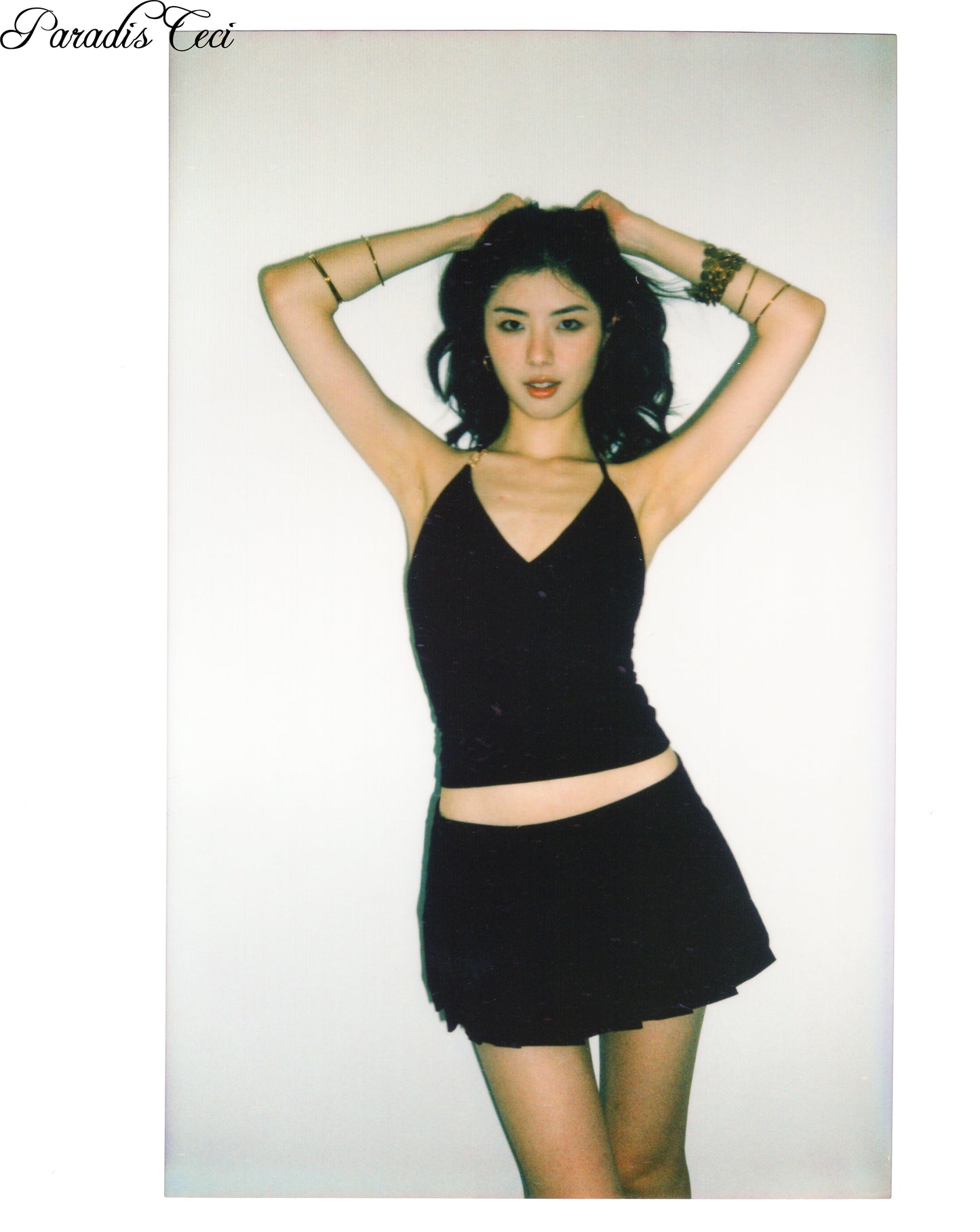 'Momisa' pleated mini skirt with inner pants - black
