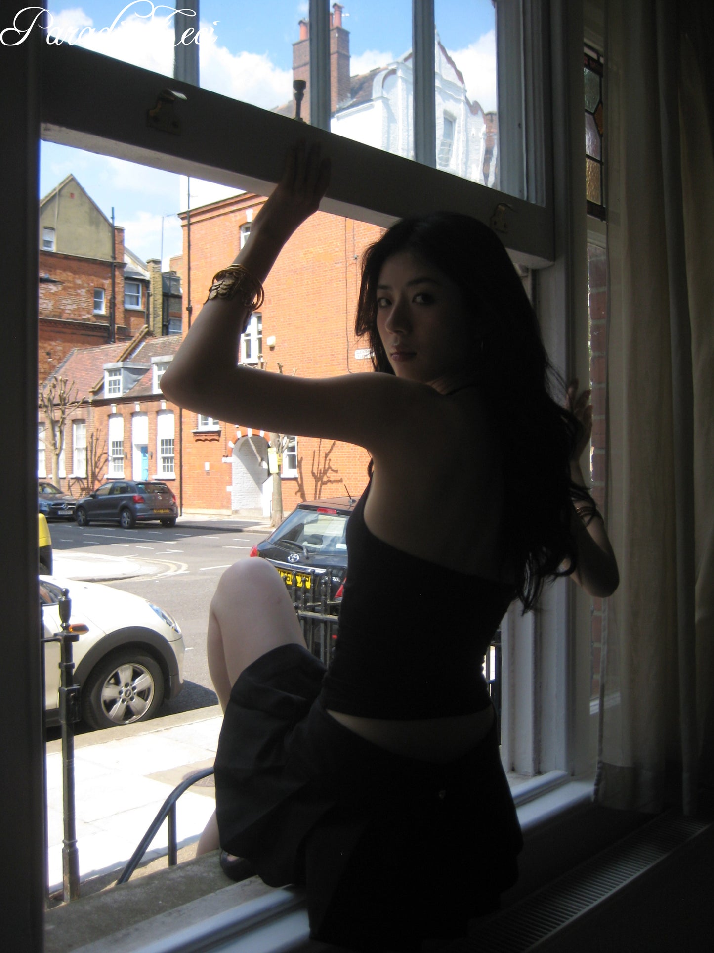'Natalie' wrap halter top - black