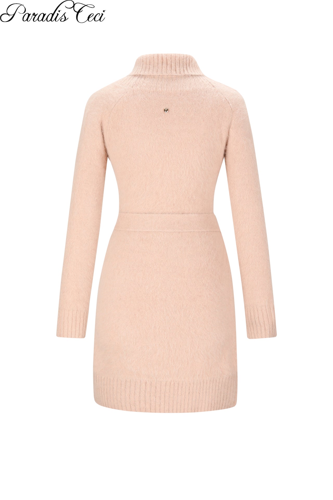 'Ivy' wrap midi cardigan - peach fuzz
