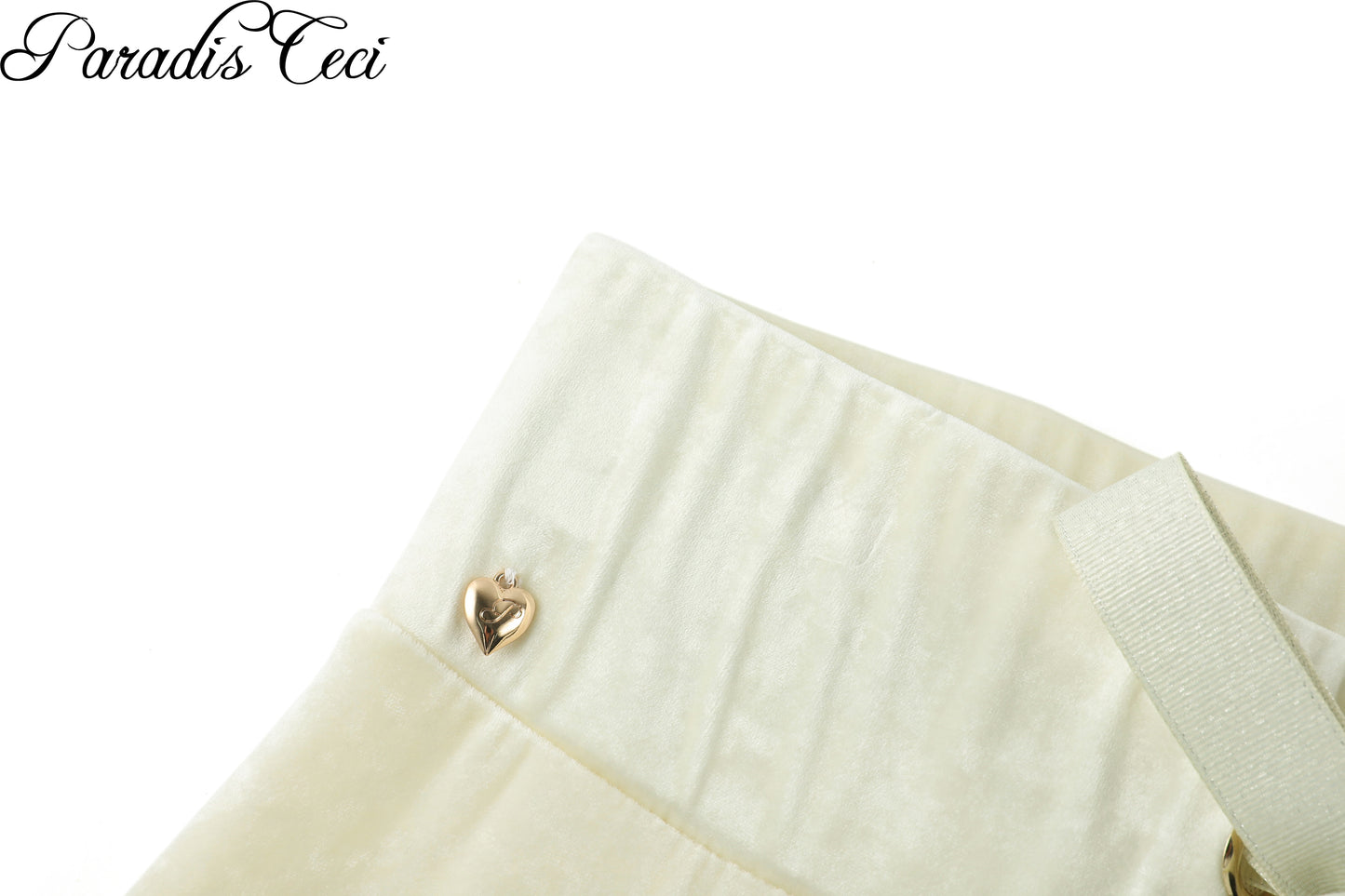 'Faye' velvet trousers - cream