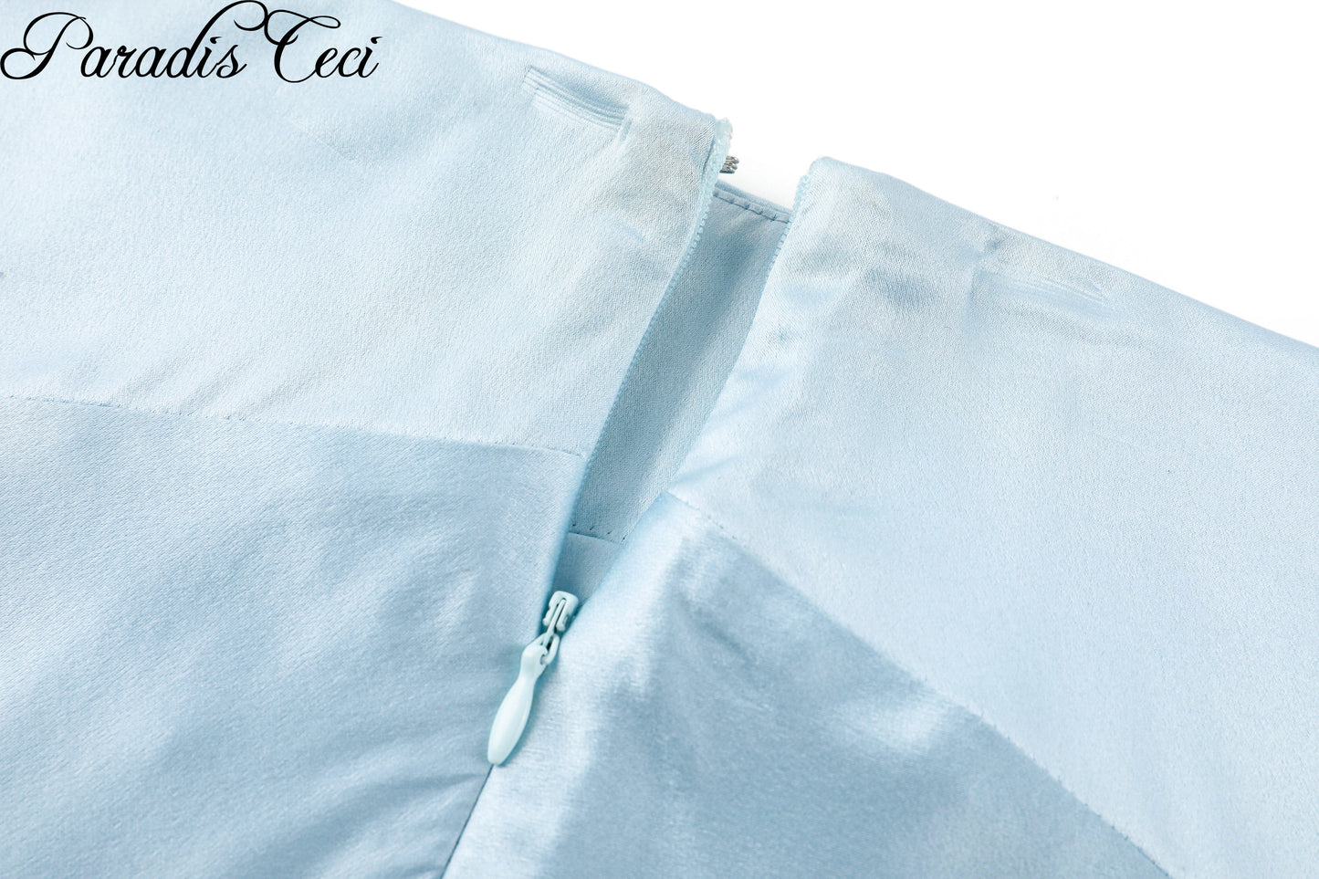 'Lily' low-rise silk midi skirt - iced blue