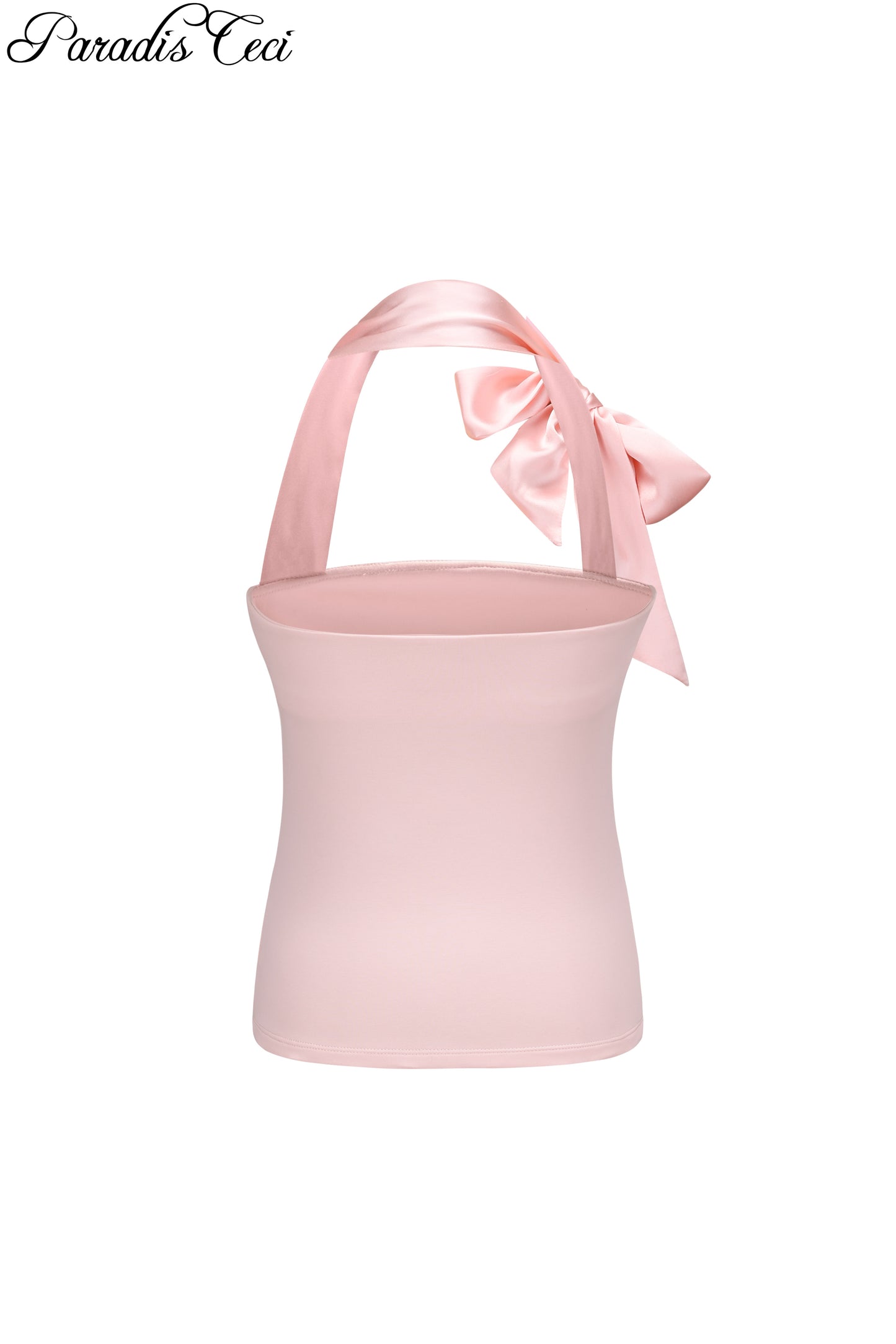 'Ariel' silk ribbon halter top - pink
