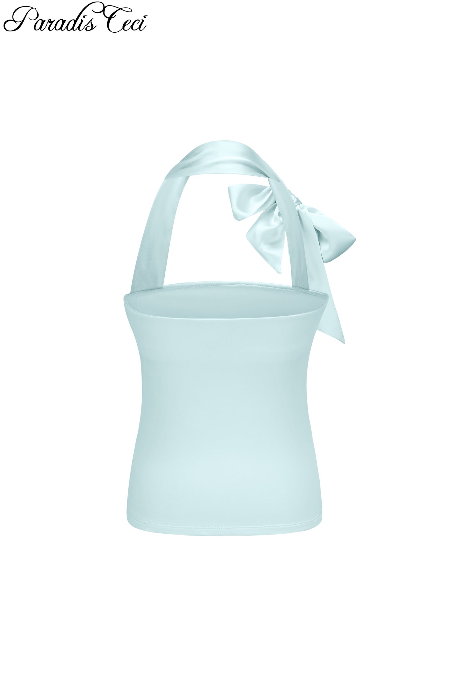 'Ariel' silk ribbon halter top - blue