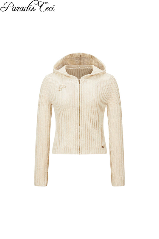 'Starlight' knit zip-up hoodie
