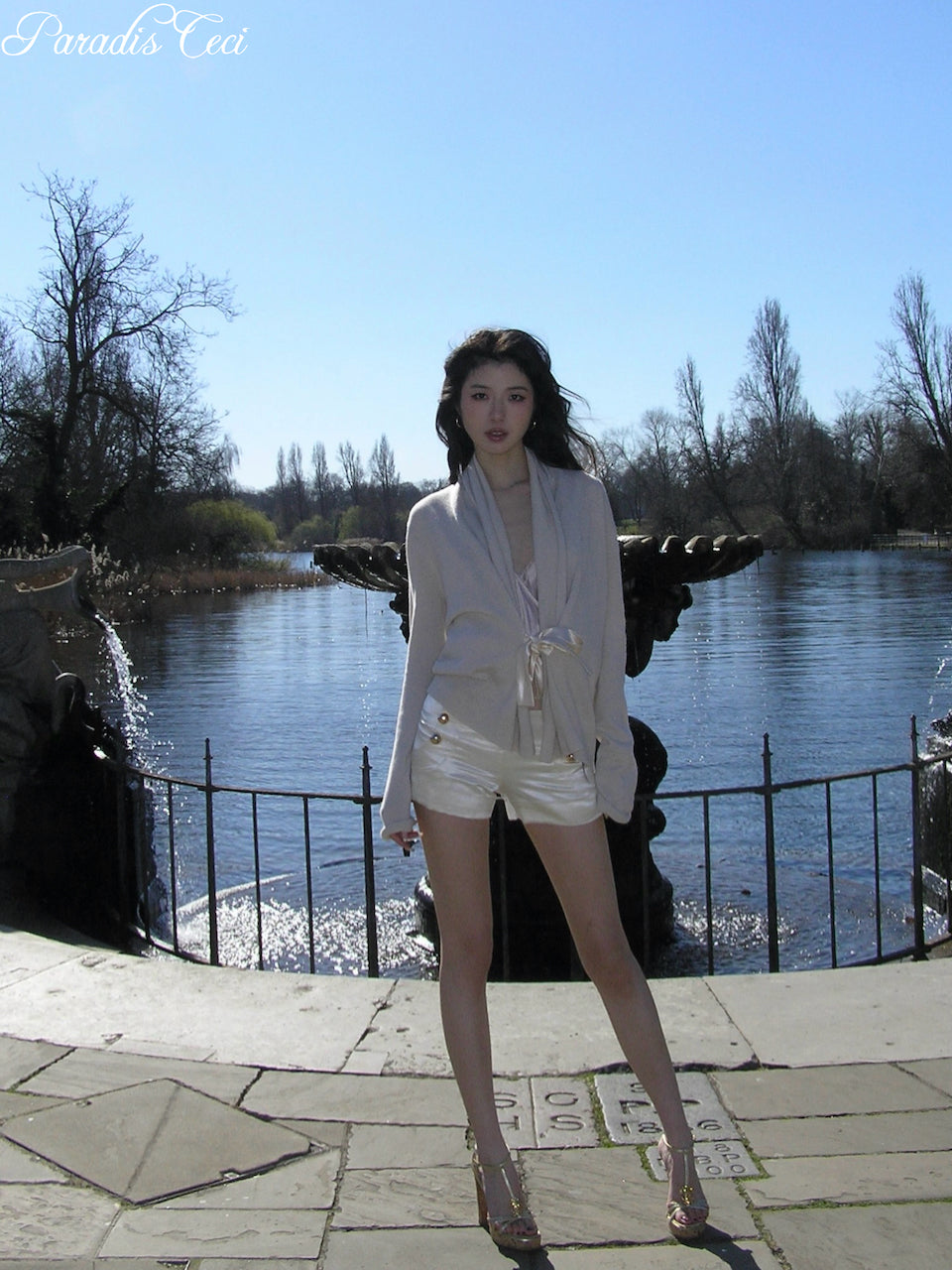 'Diane' ribbon cashmere cardigan