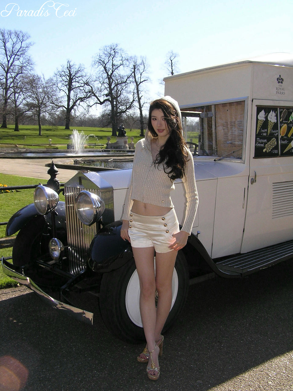 'Jac' silk wool satin mini shorts - ivory