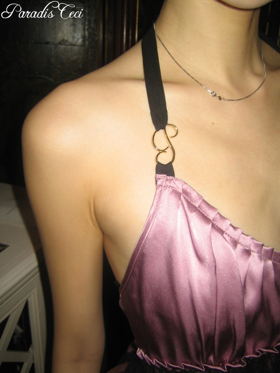 'Isabella' silk babydoll top - rosewood - made to order
