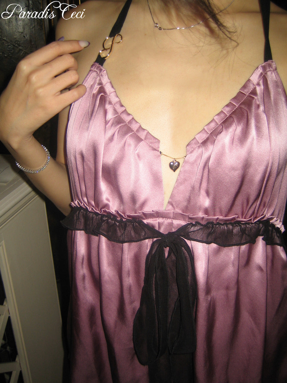 'Isabella' silk babydoll top - rosewood - made to order