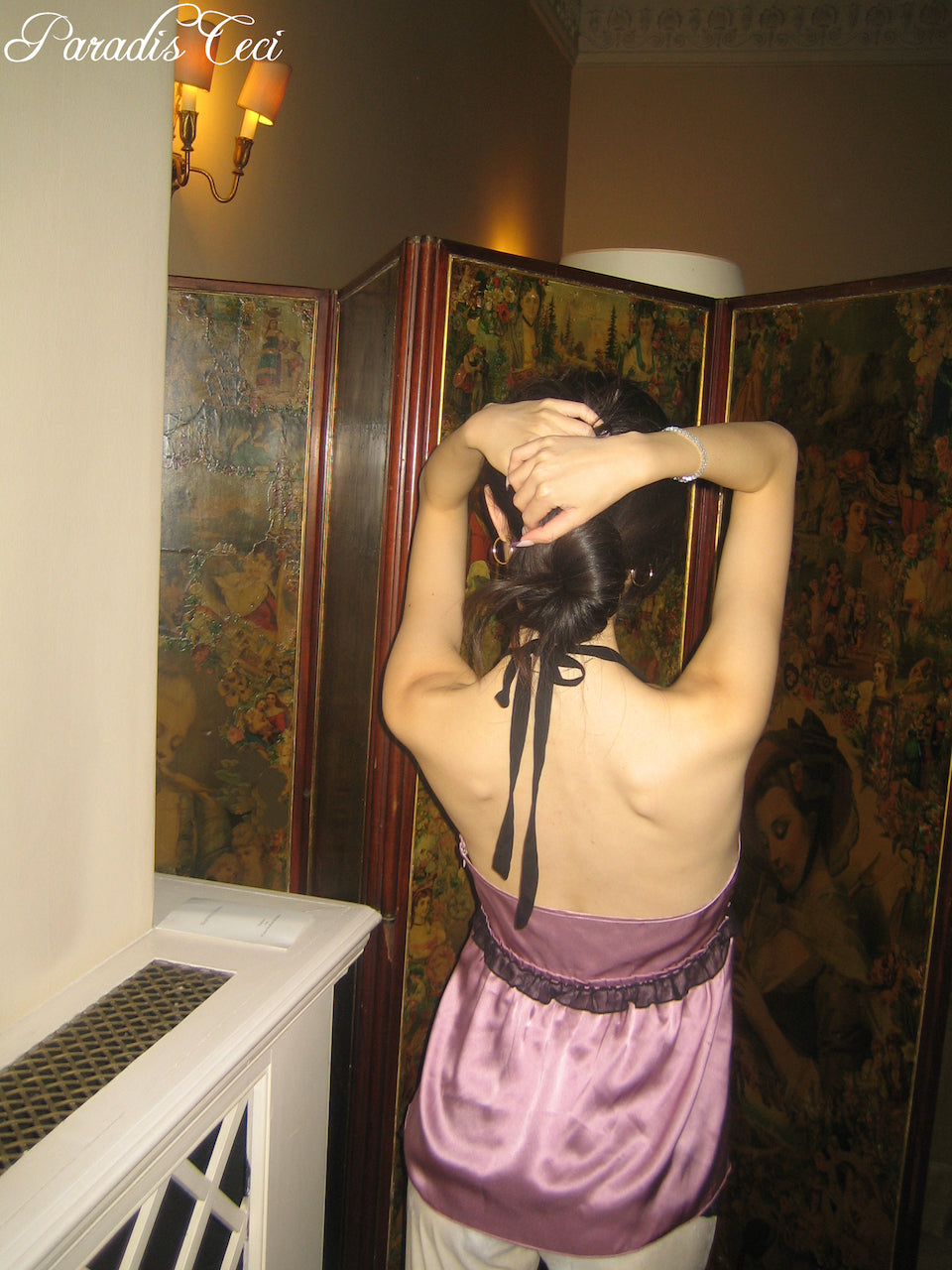 'Isabella' silk babydoll top - rosewood - made to order