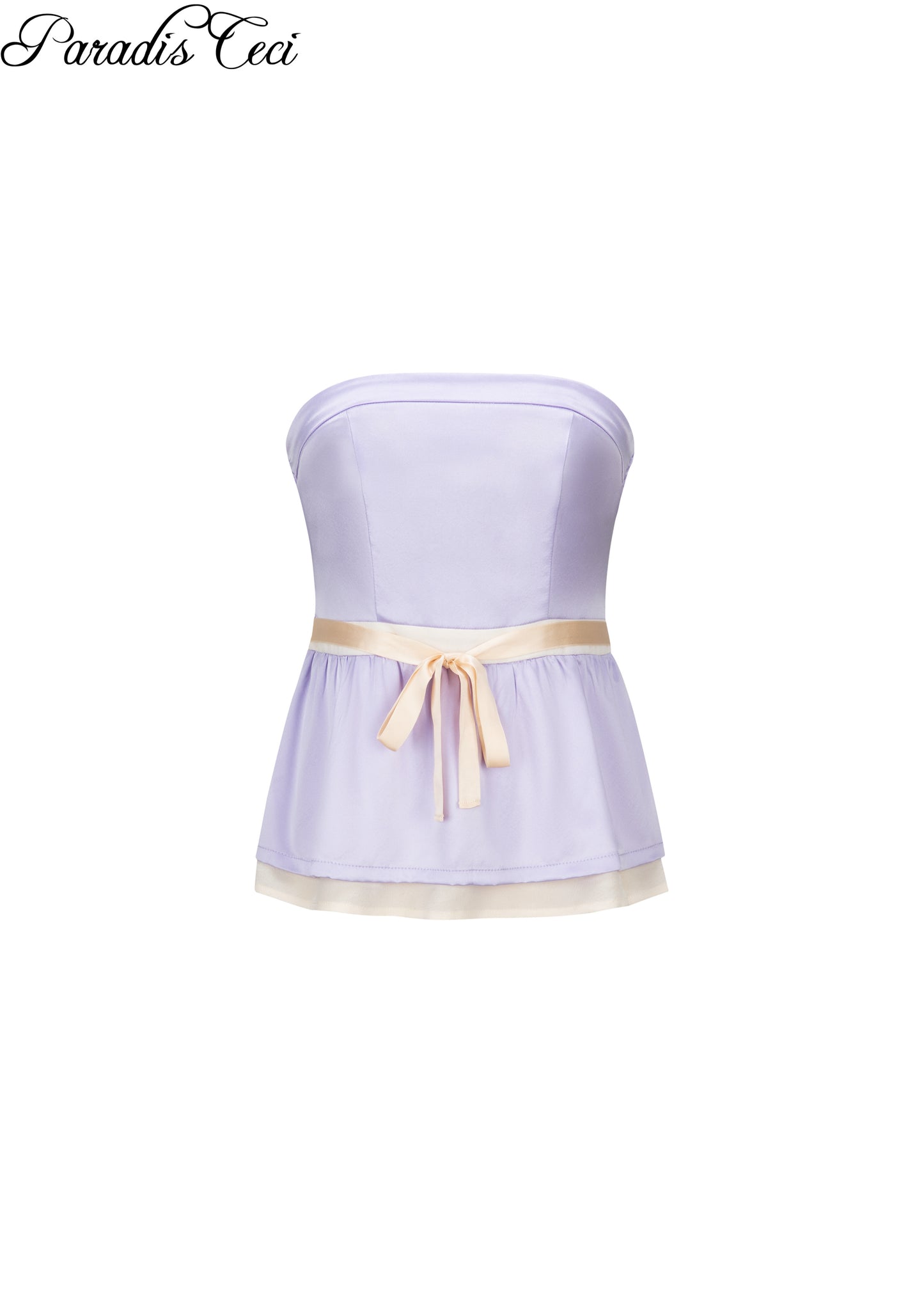'Rebecca' silk babydoll top with ribbon