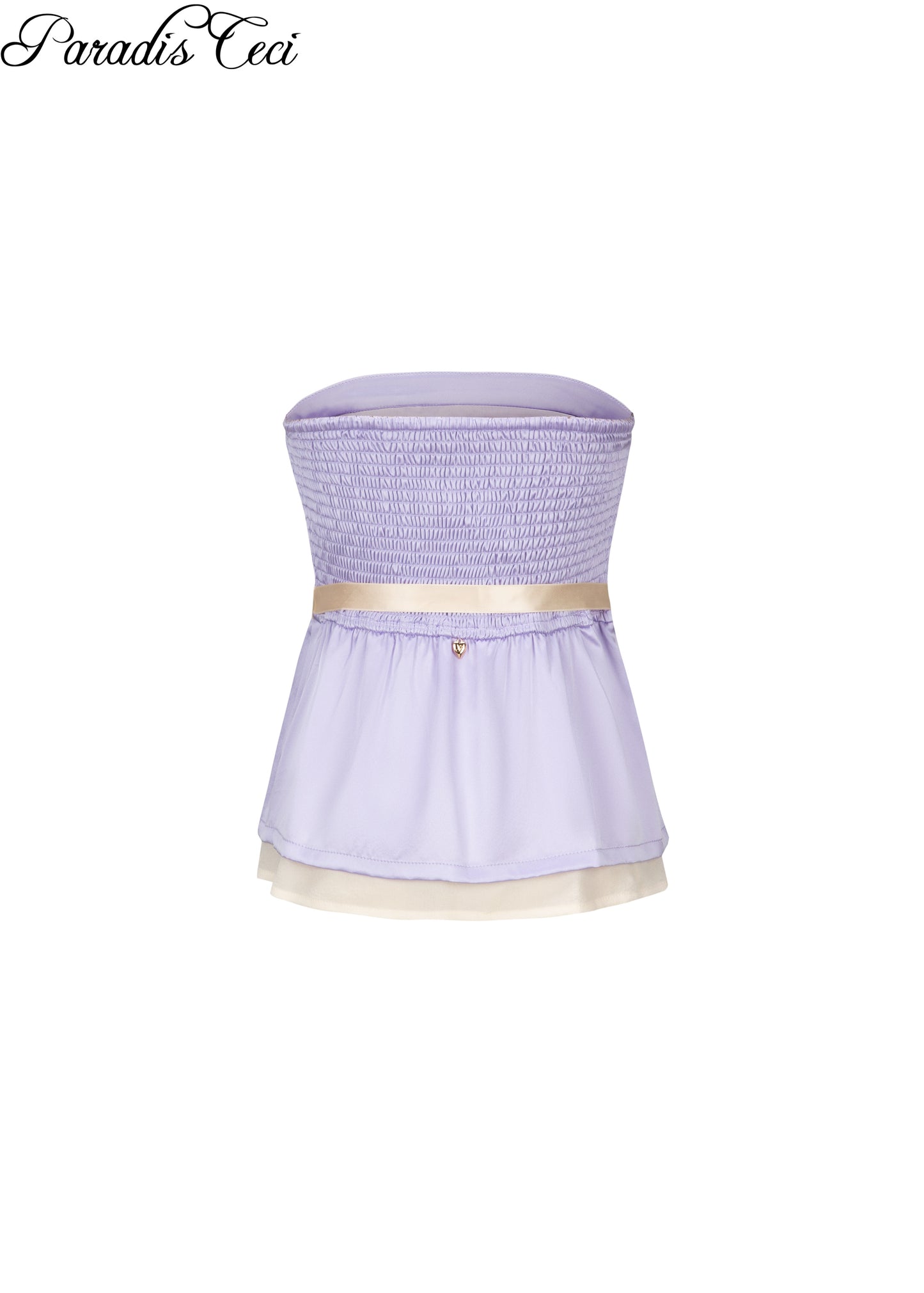 'Rebecca' silk babydoll top with ribbon