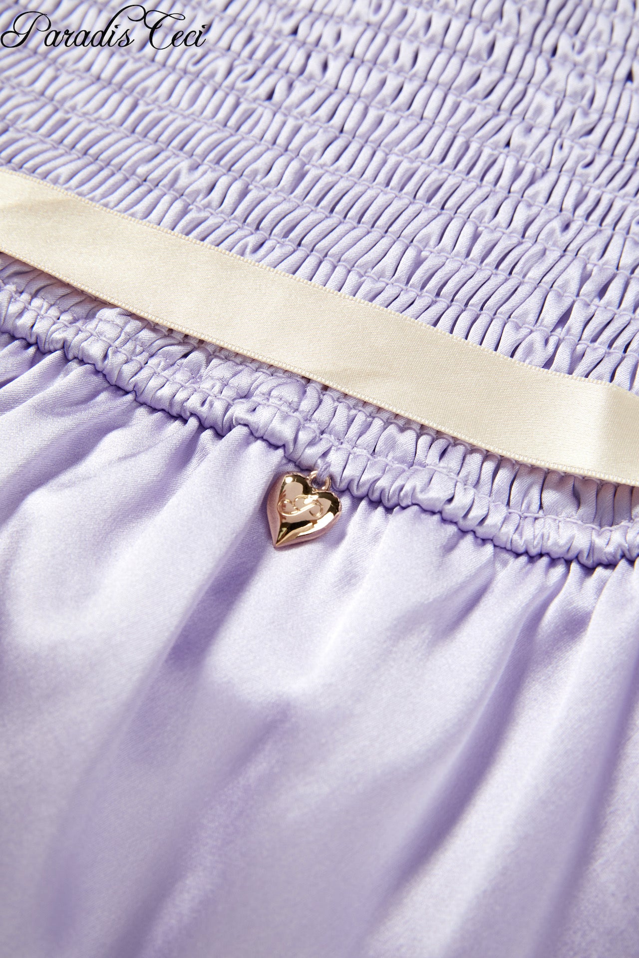 'Rebecca' silk babydoll top with ribbon