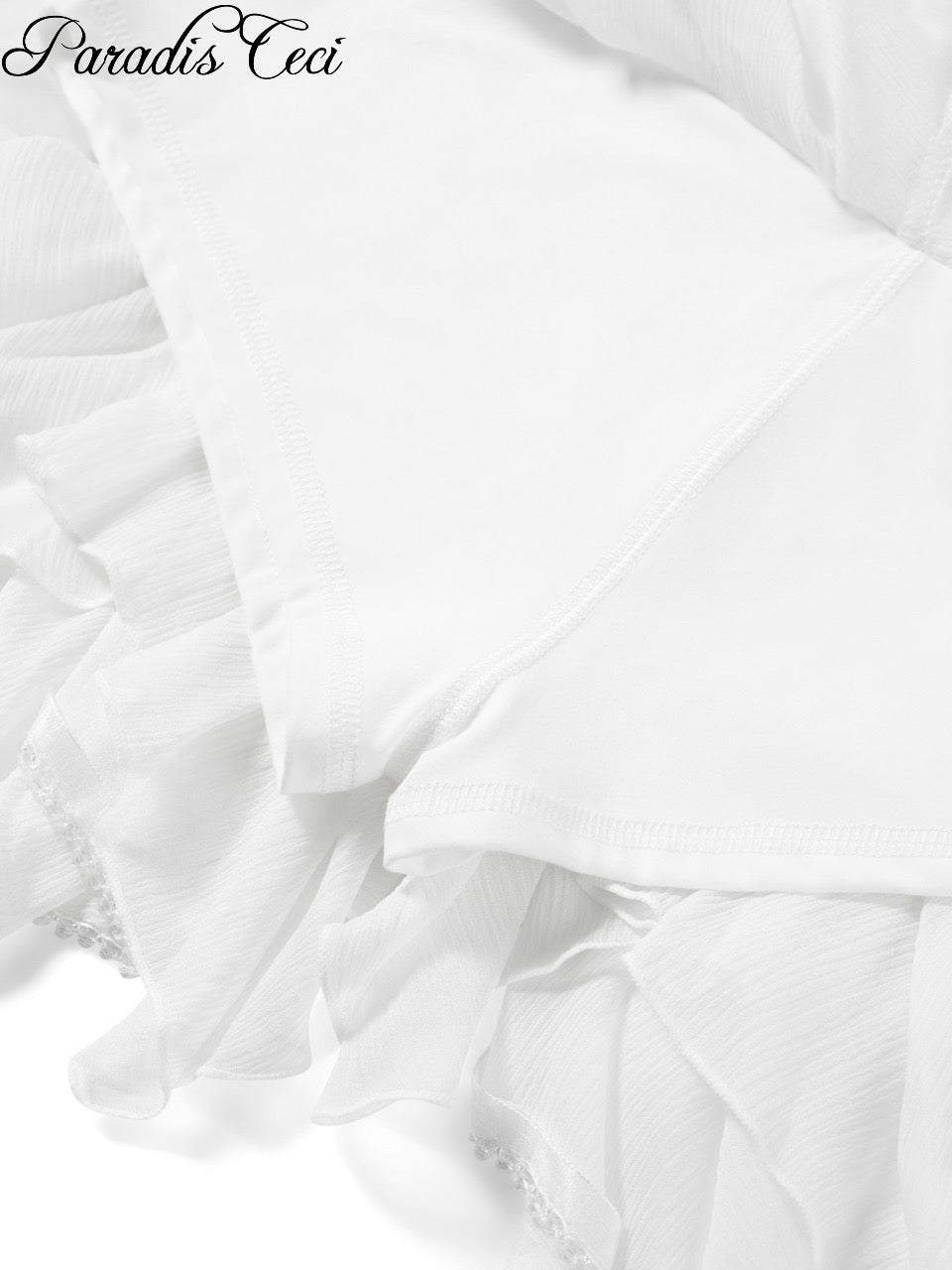 ‘Lydia’ mini silk skirt with crystal bead embellishments