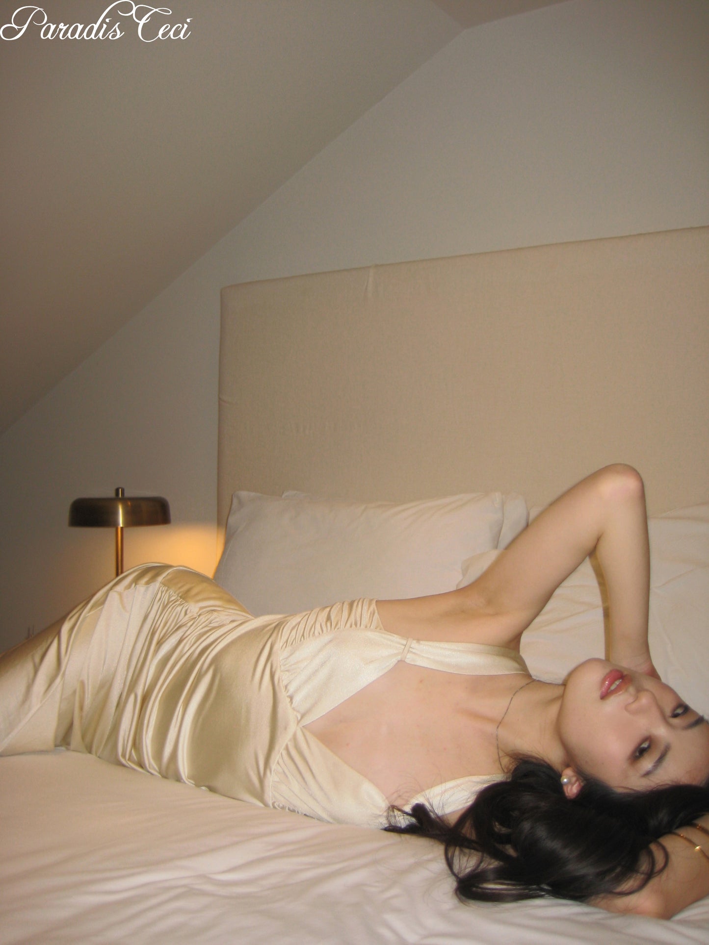 'Pearl' satin dress