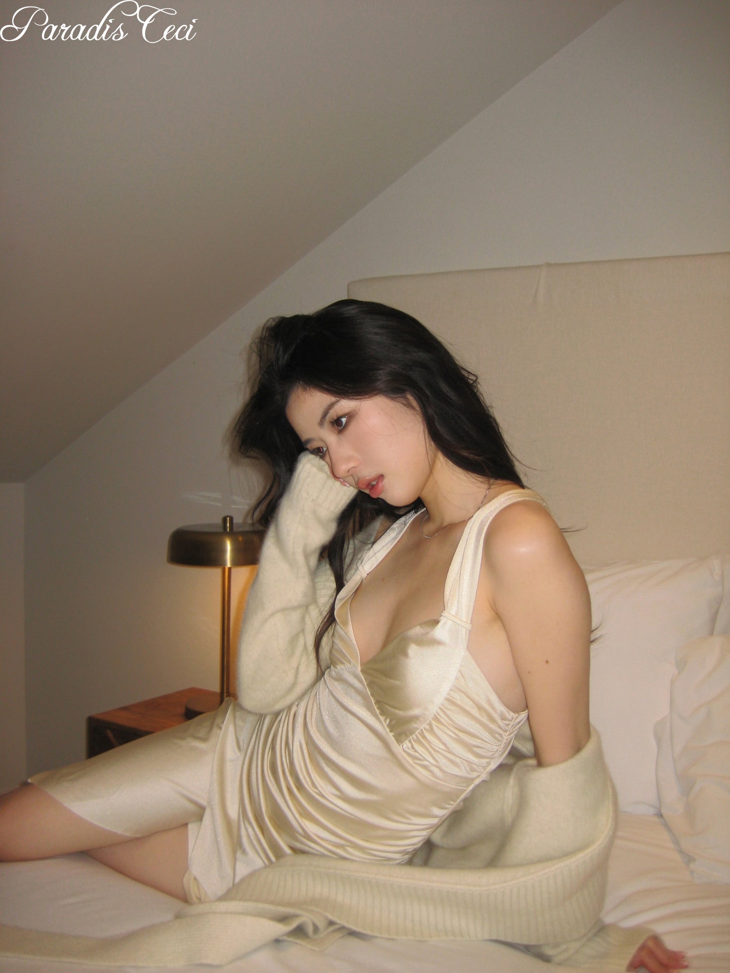'Pearl' satin dress