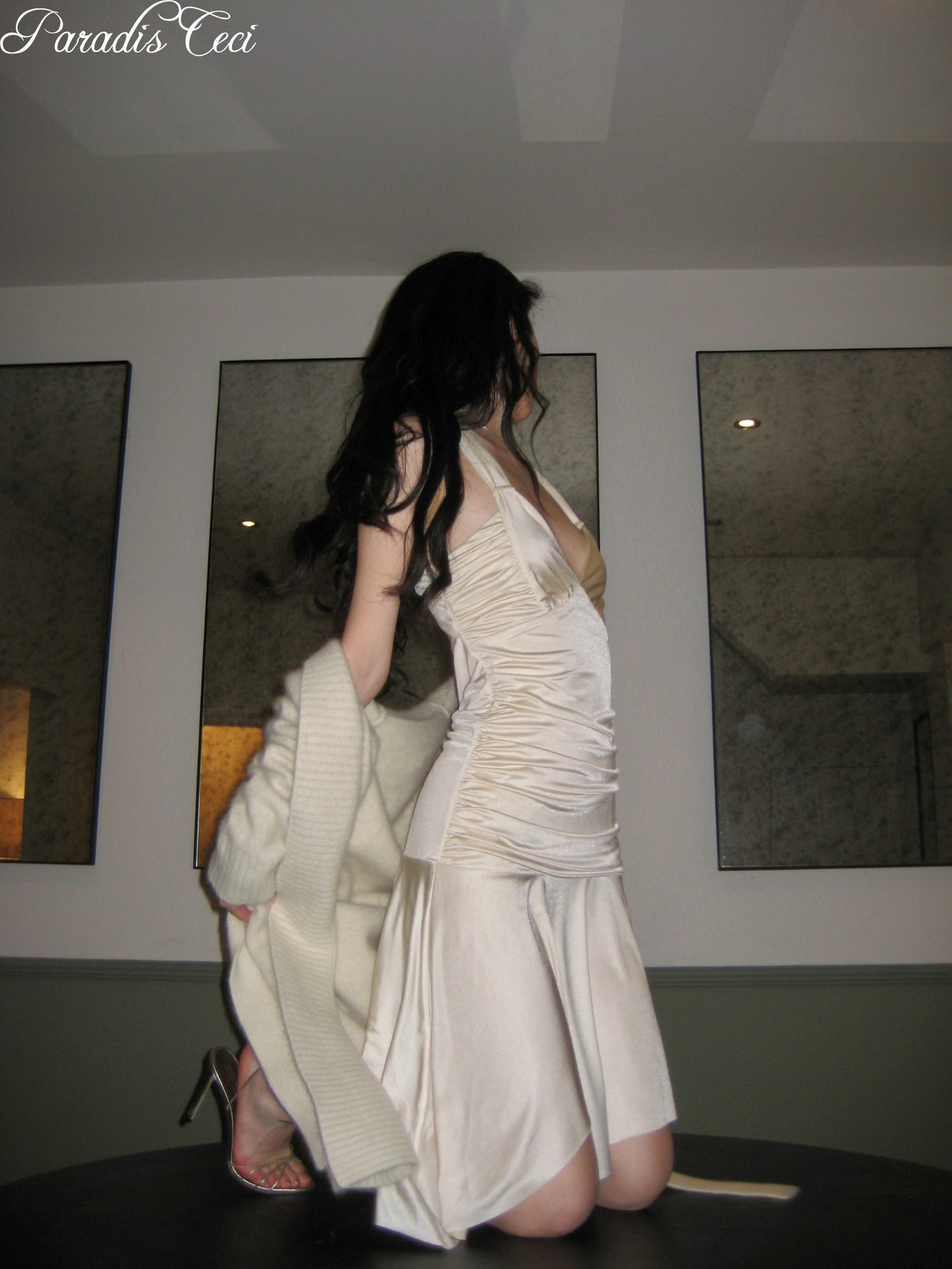 'Pearl' satin dress