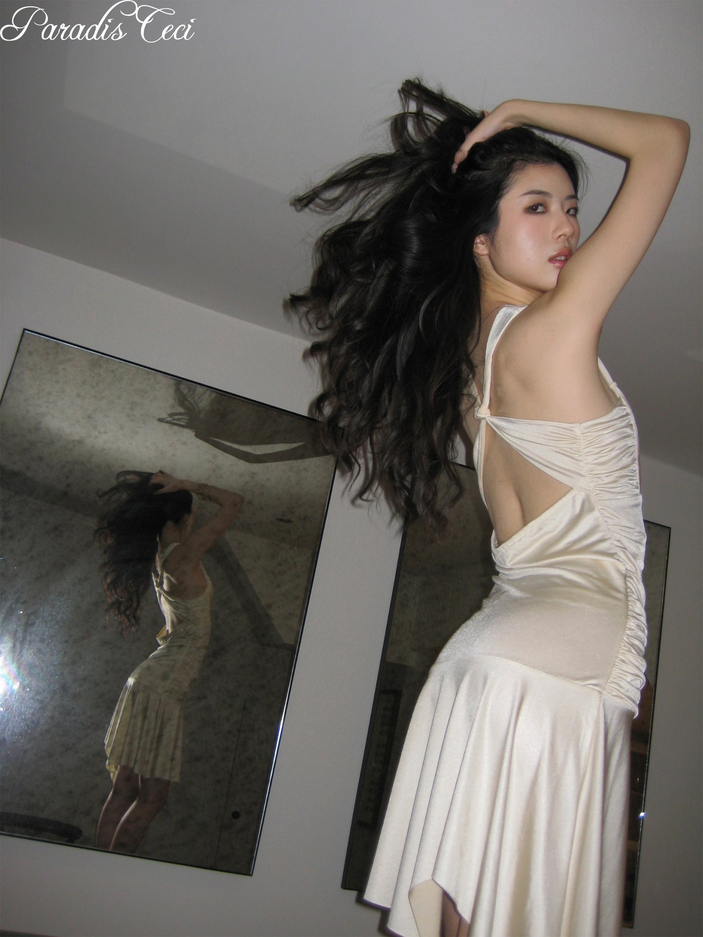'Pearl' satin dress