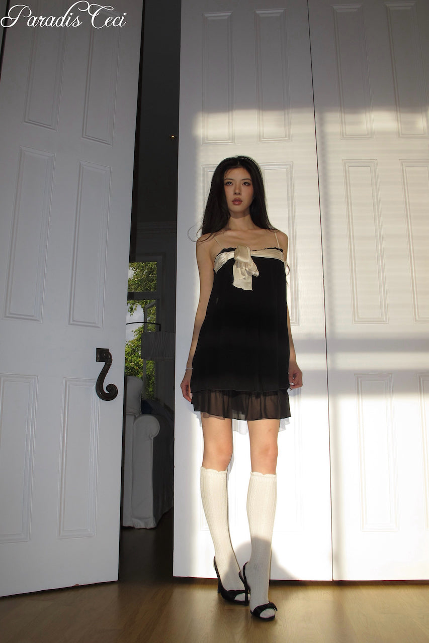 ‘Eve’ silk dress - black