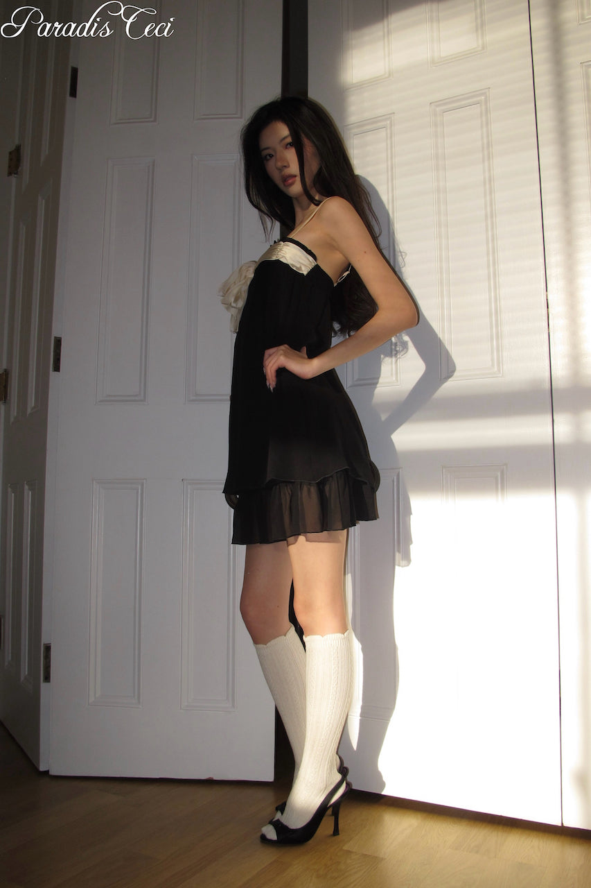 ‘Eve’ silk dress - black