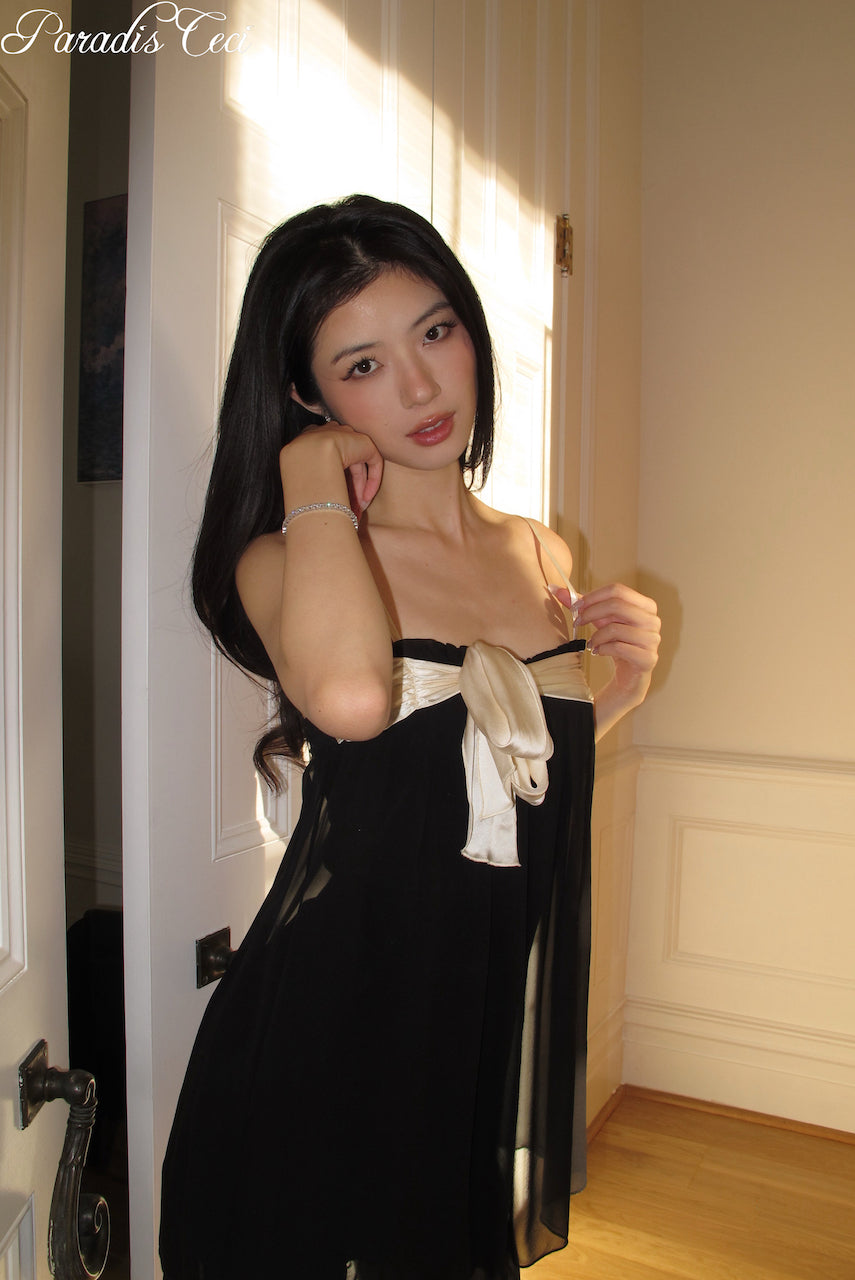 ‘Eve’ silk dress - black