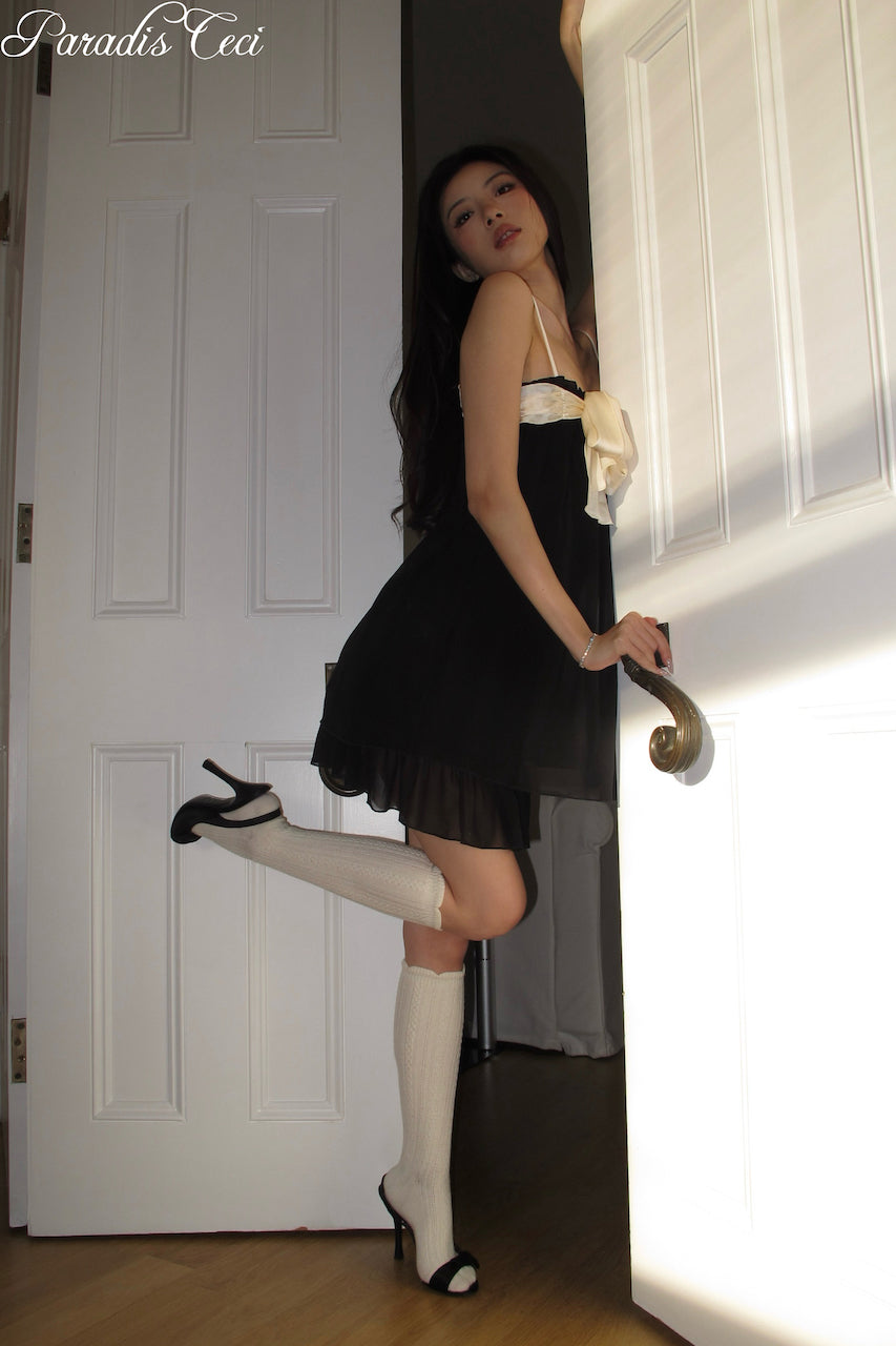 ‘Eve’ silk dress - black