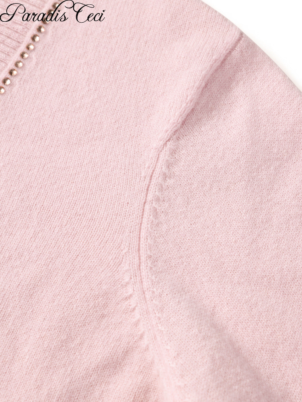 'Annie' cashmere cardigan with rhinestones- sweet pink
