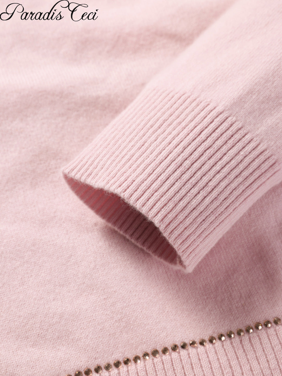 'Annie' cashmere cardigan with rhinestones- sweet pink