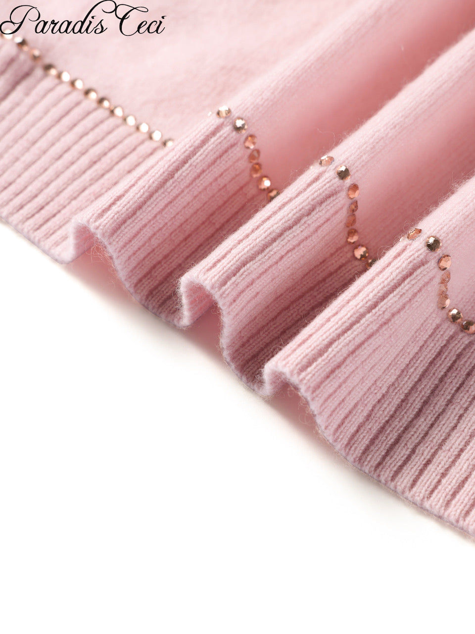 'Annie' cashmere cardigan with rhinestones- sweet pink