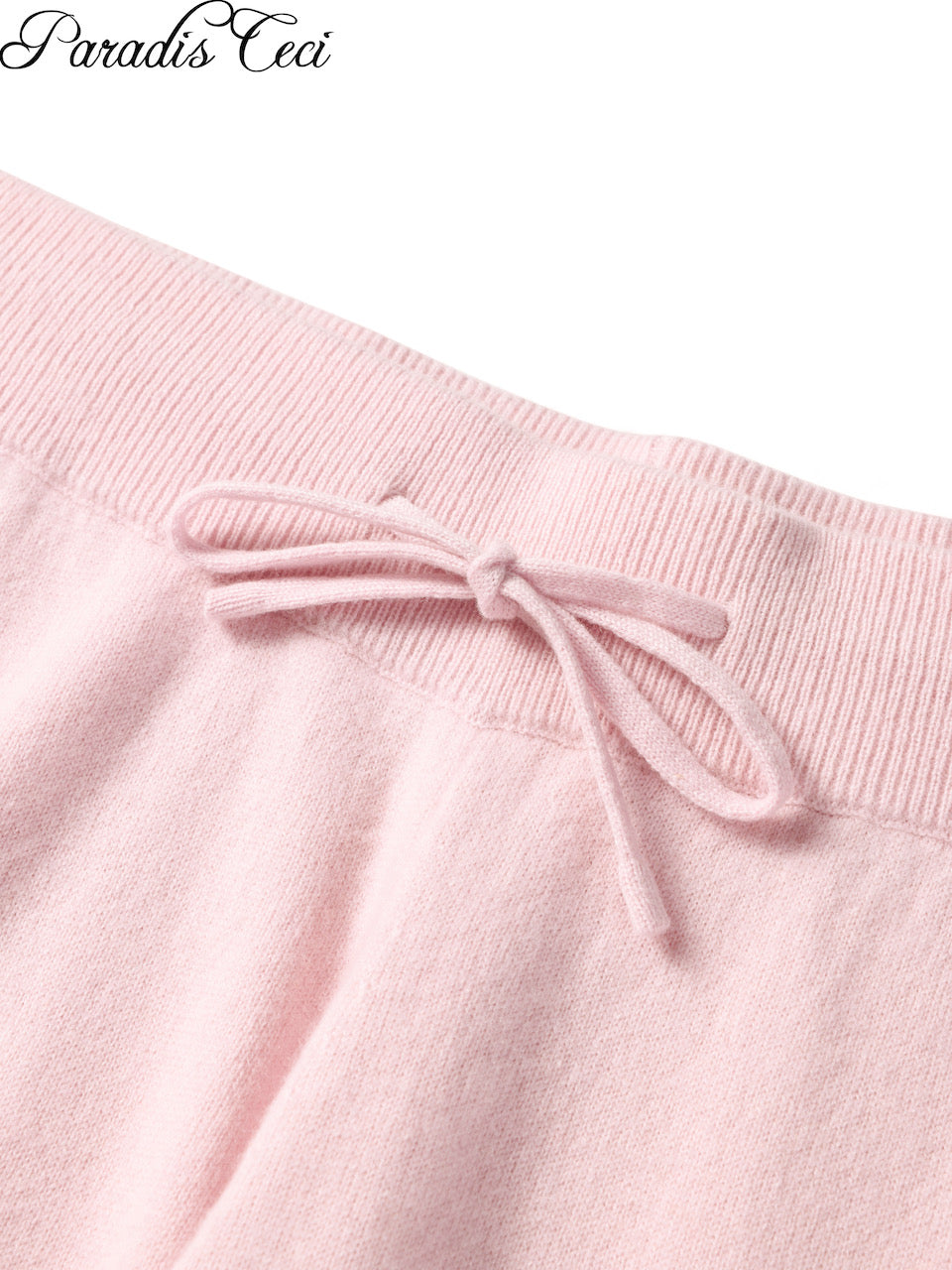 'Crystal' cashmere trousers with rhinestones- sweet pink