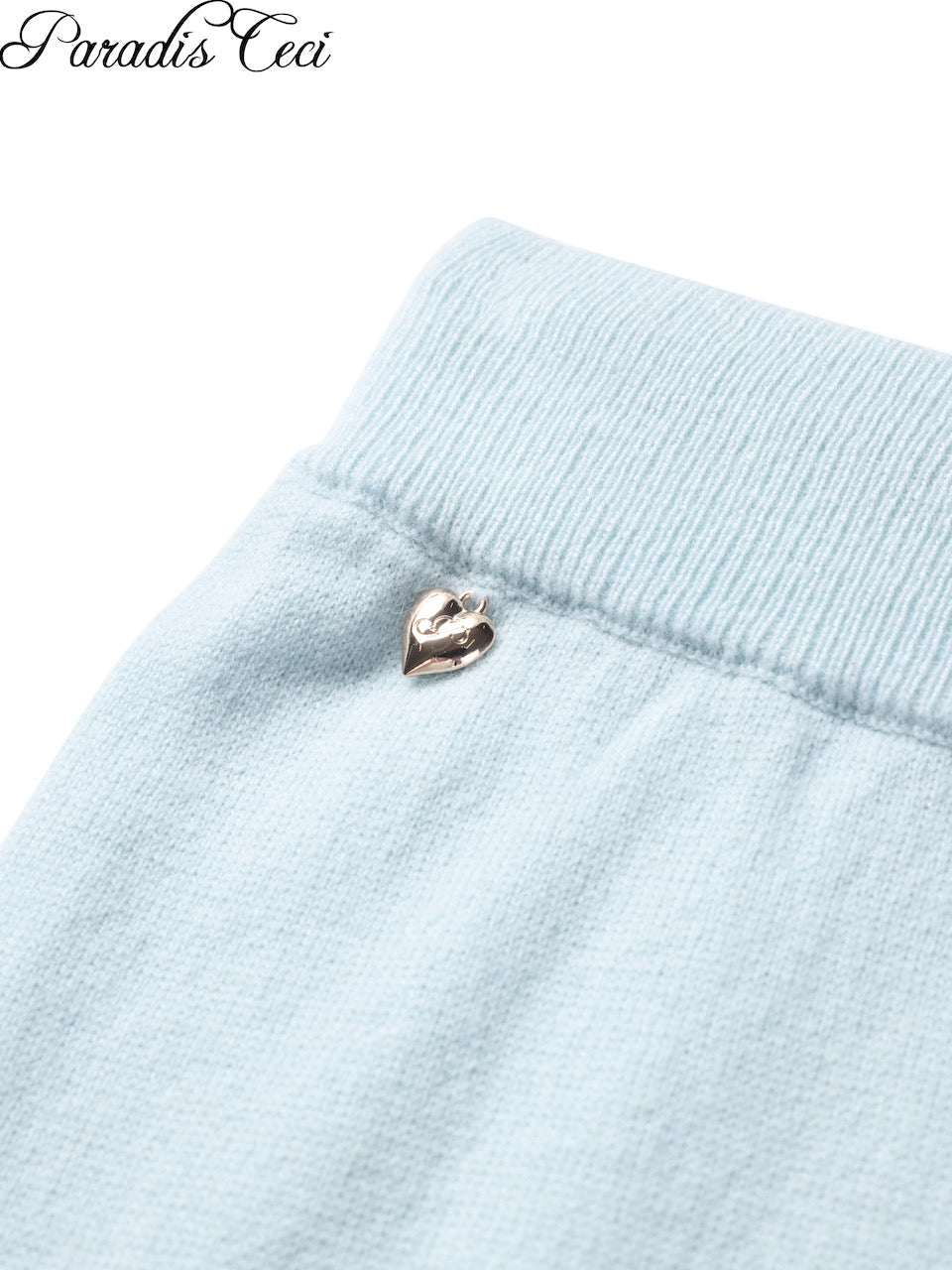'Crystal' cashmere trousers with rhinestones - icy blue