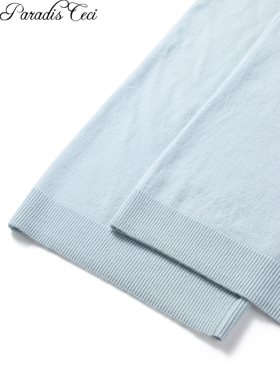 'Crystal' cashmere trousers with rhinestones - icy blue