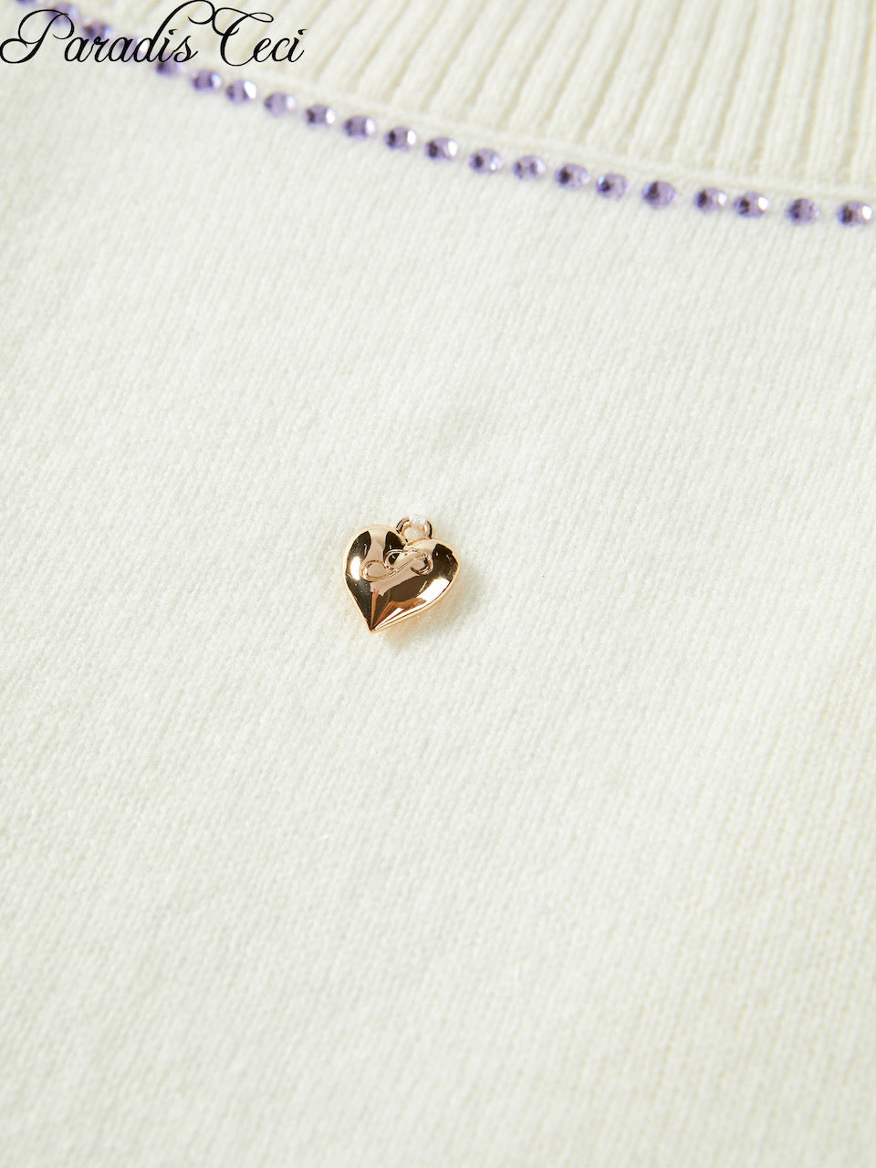 'Annie' cashmere cardigan with rhinestones - classic ivory